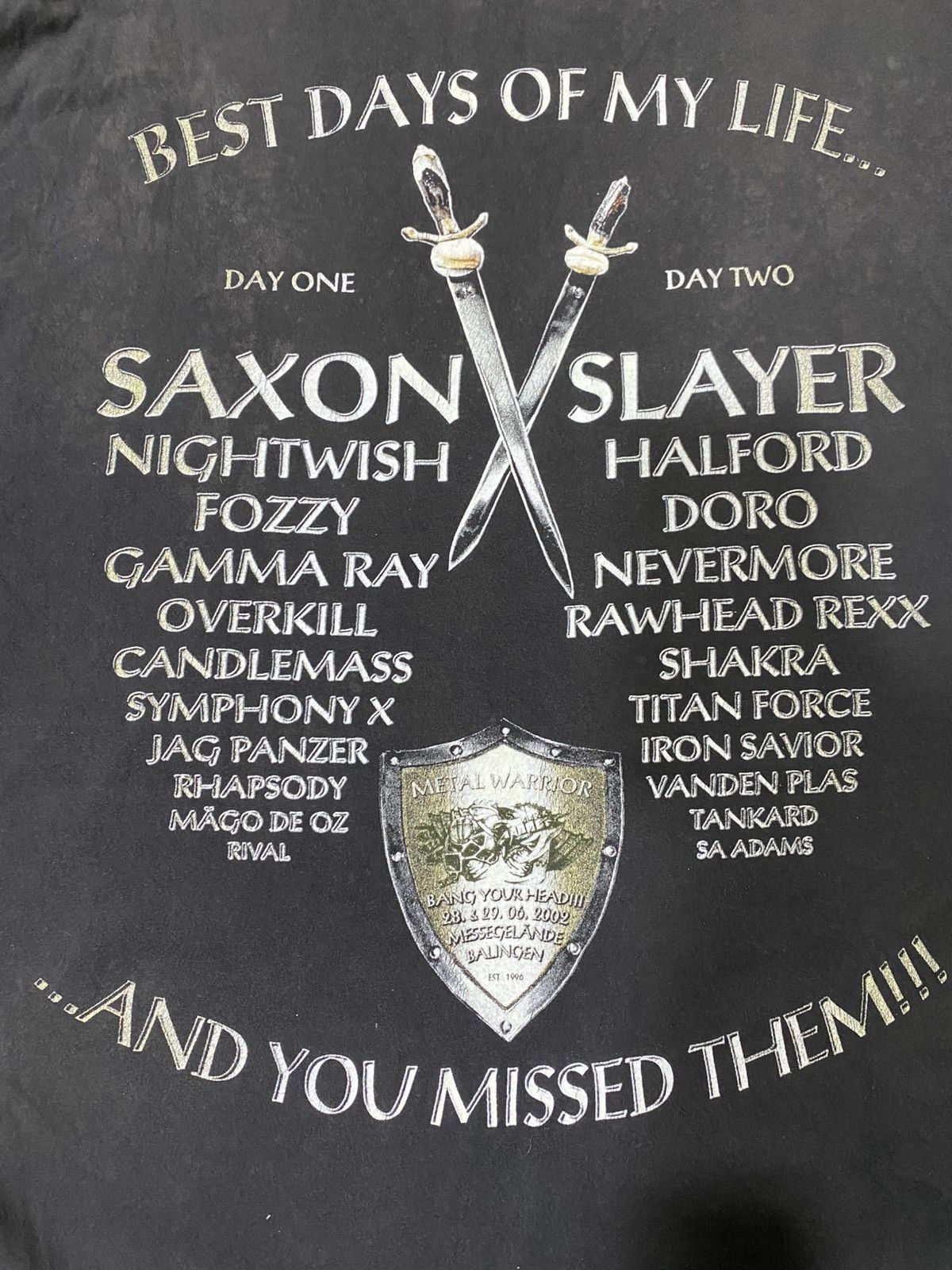 Vintage Vintage Y2K Metal Warrior Bang Your Head (Slayer/Nightwish) Size US XL / EU 56 / 4 - 5 Thumbnail