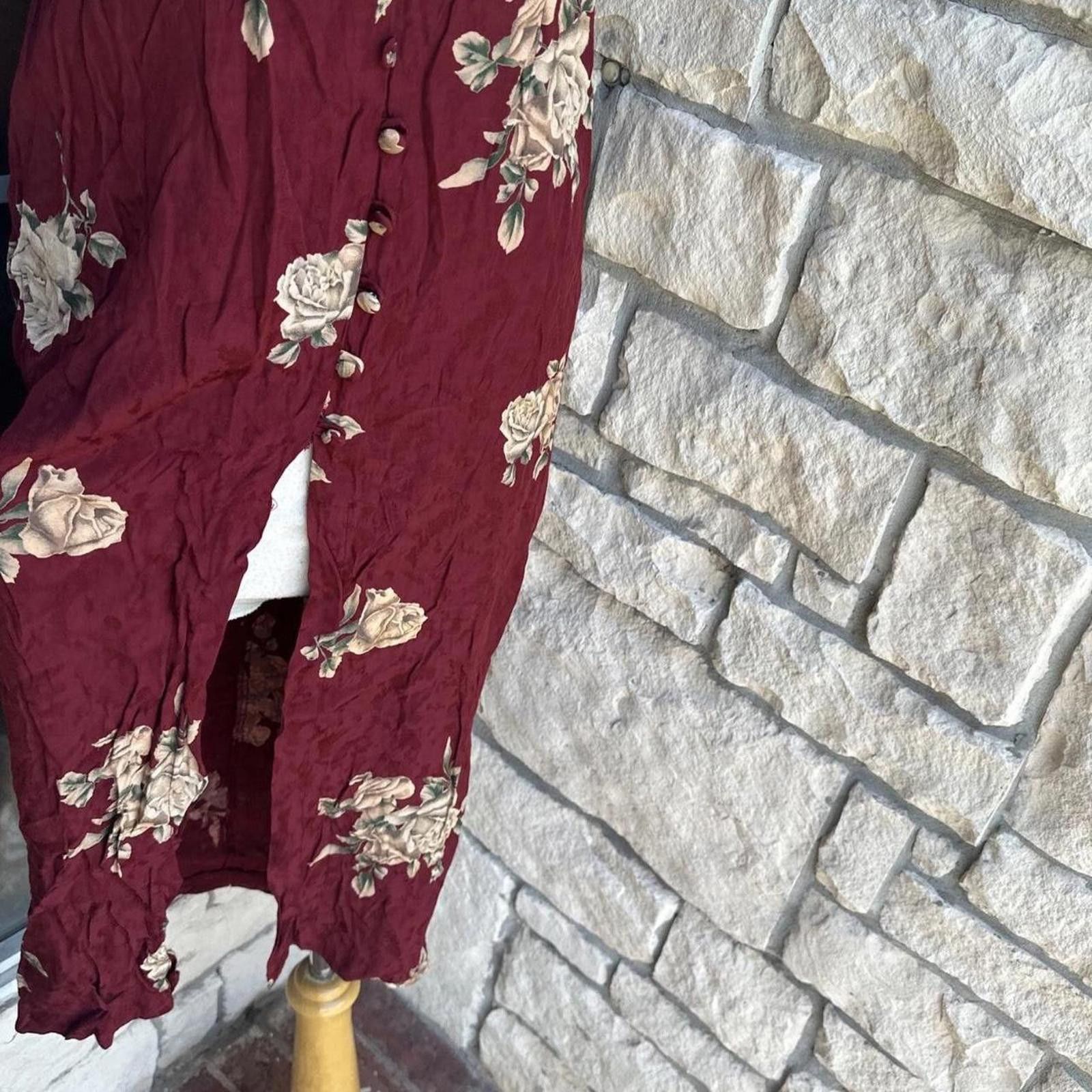 Other Burgundy floral midi dress #floraldress #mididress Size S / US 4 / IT 40 - 4 Thumbnail