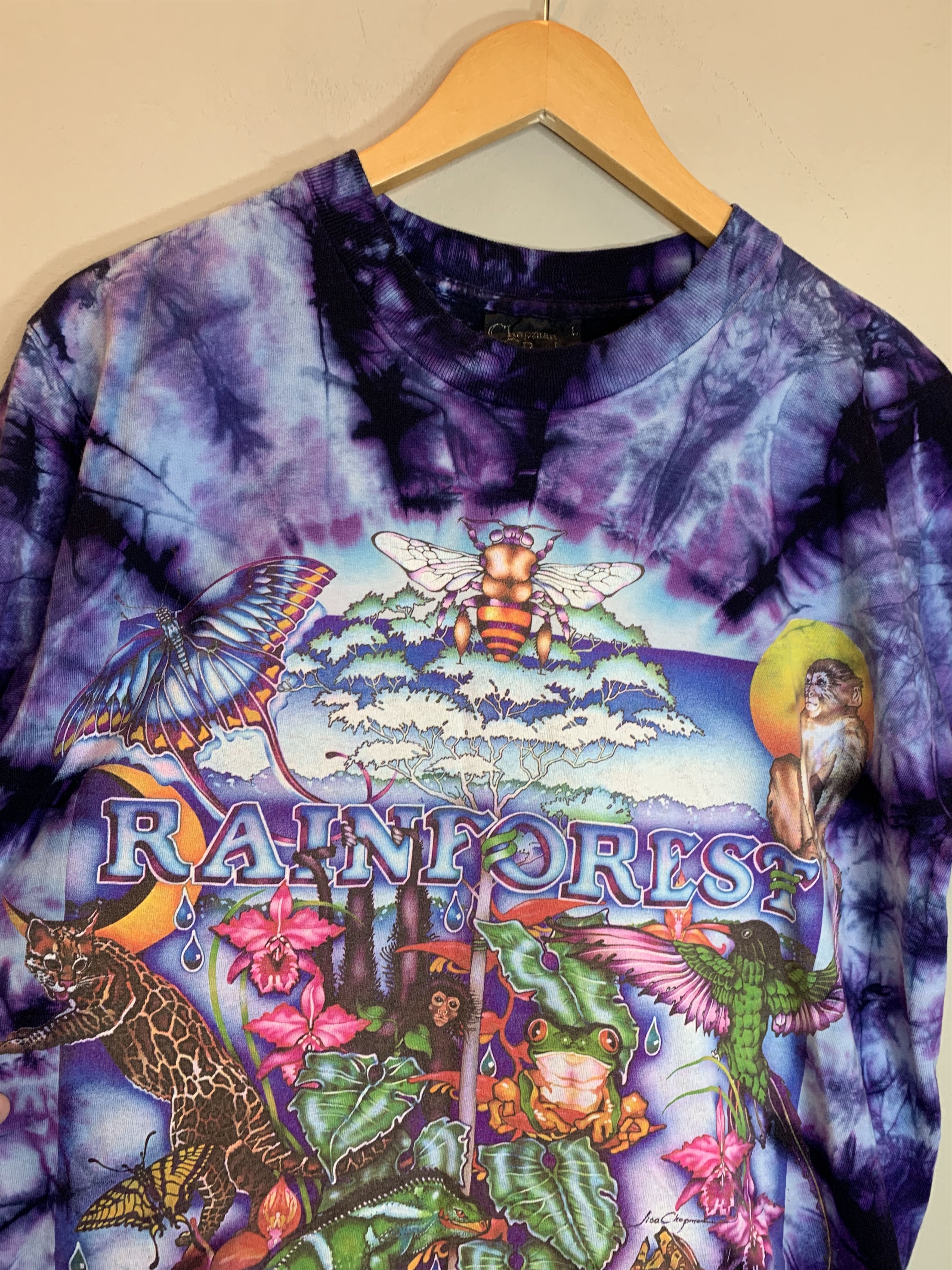Vintage *RARE* Vintage Rainforest Nature Single Stitch Tie Dye Shirt Size US L / EU 52-54 / 3 - 3 Thumbnail