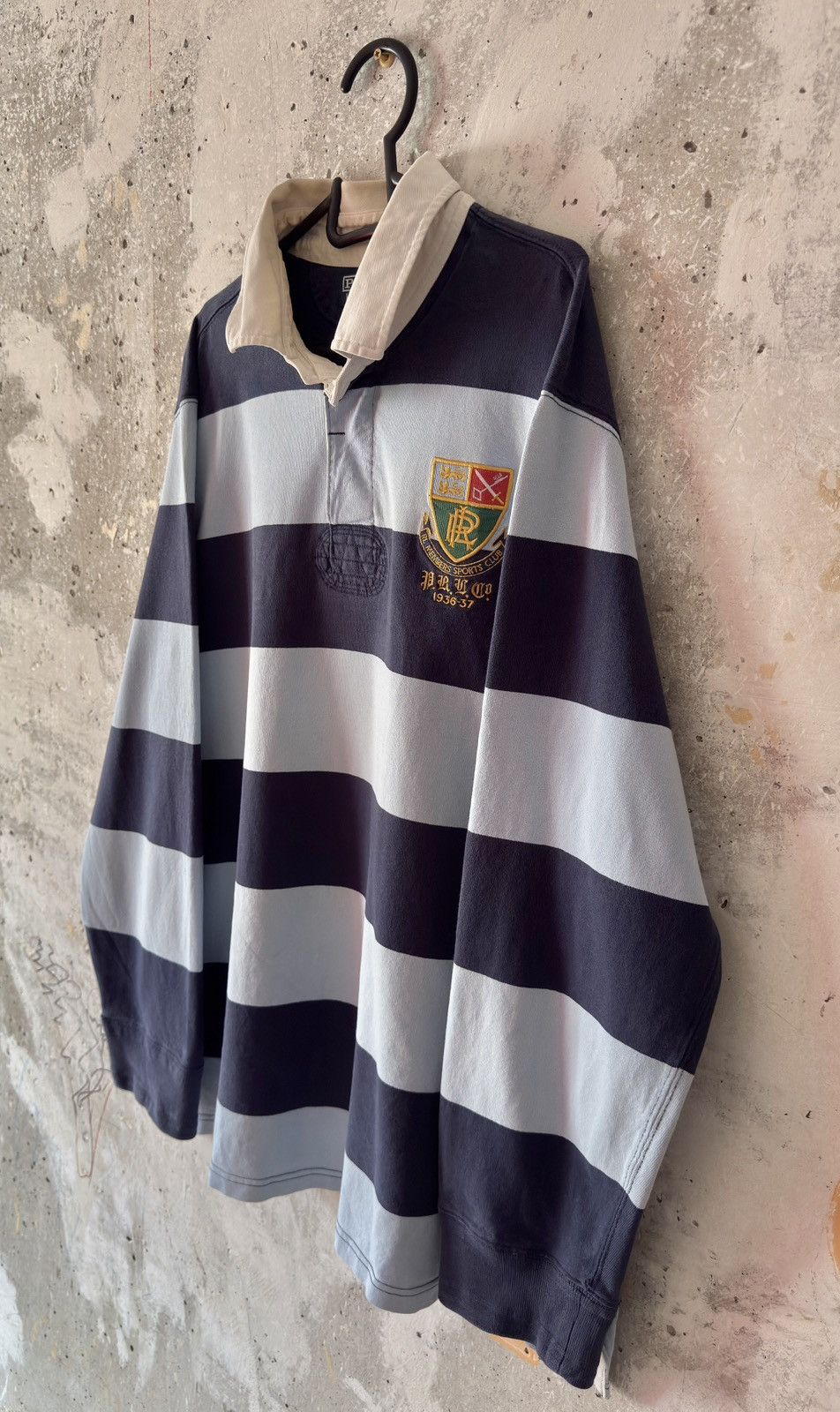 Polo Ralph Lauren Vintage Polo Ralph Lauren Big Logo #8 Striped Rugby T ...