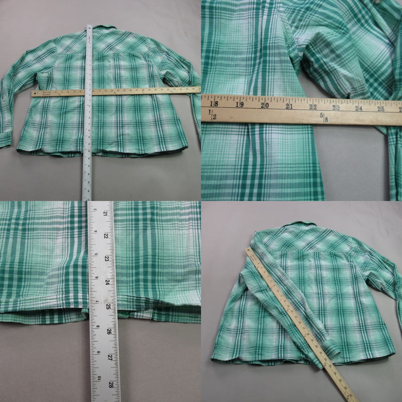 Vintage Cabelas Shirt Womens XL Long Sleeve Button Front Green Plaid Lightweight Size XL / US 12-14 / IT 48-50 - 8 Thumbnail