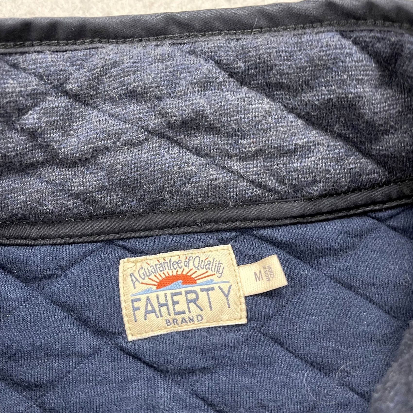 Faherty Faherty Jacket Mens Medium Blue Quilted Snap T Pullover Cotton Blend Mock Neck Mens Jacket Quilted Blue Faherty Size US M / EU 48-50 / 2 - 4 Thumbnail