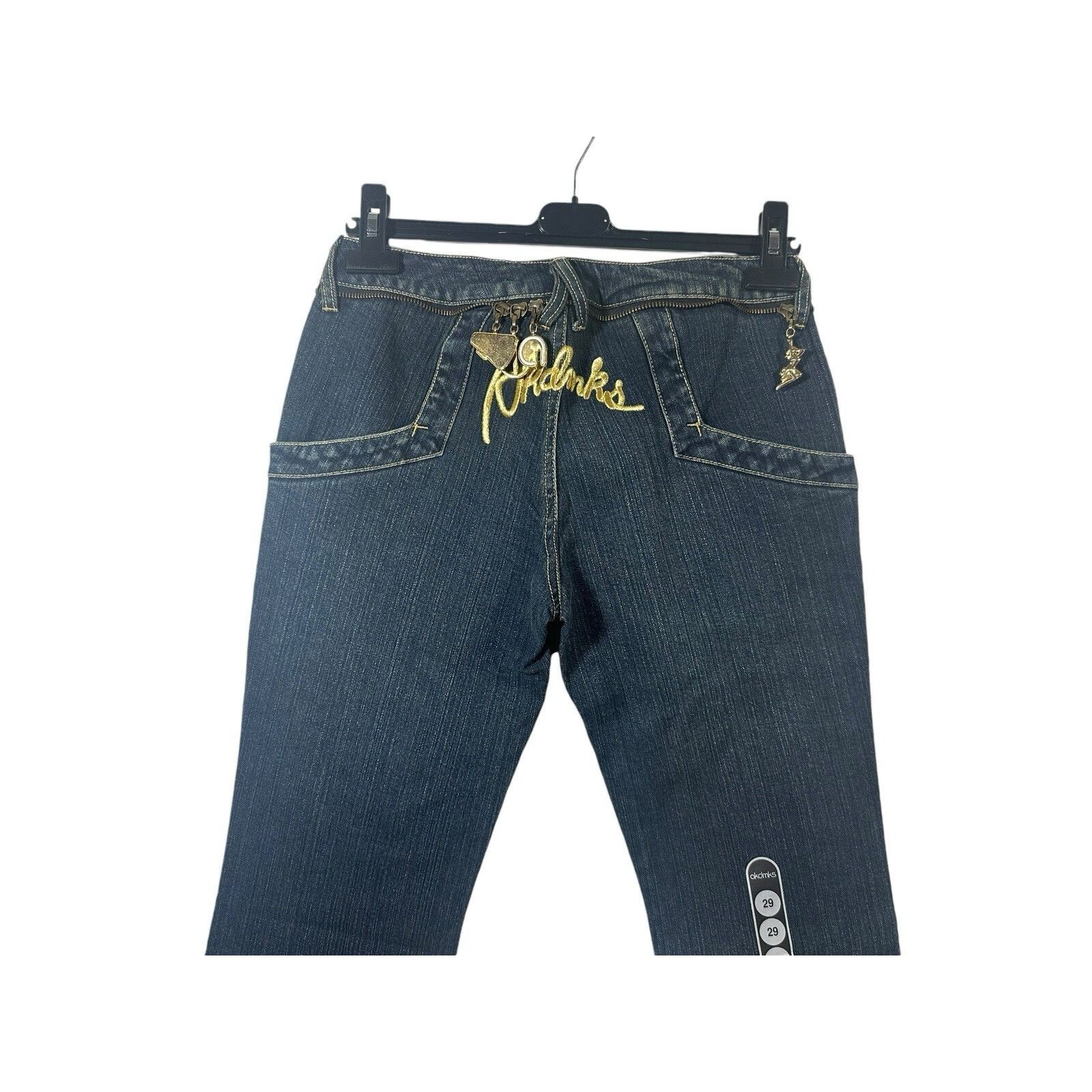Akademiks Vintage Akademiks Jeans W29 Blue Denim Flared Low Rise Charm Size 29" - 4 Thumbnail