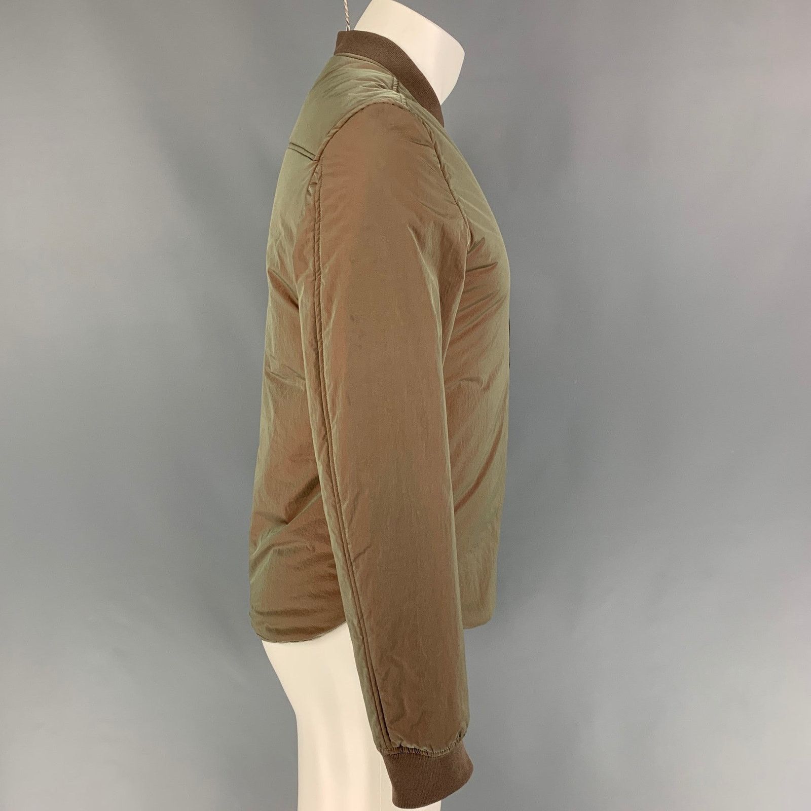 Acne Studios ACNE STUDIOS 34 Olive Green Nylon Iridescent Bomber Jacket Size US S / EU 44-46 / 1 - 2 Thumbnail