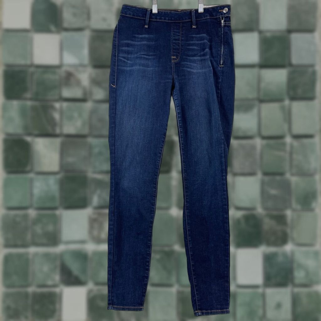 Good American Good American Jeans Womens Size 8 Blue Denim High Waisted Skinny Casual Side Zip Size 30" / US 8 / IT 44 - 1 Thumbnail