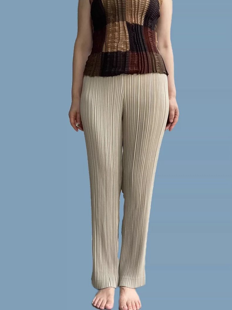 Issey Miyake Issey Miyake size:m Khaki wide-leg pants Size 42" / US 20 - 1 Thumbnail