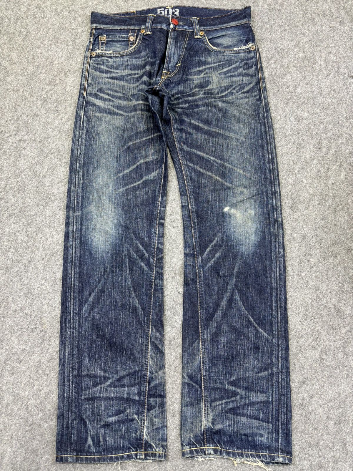 Edwin 💥Rare Fades💥Archival Edwin 503 Rare Straight Cut Denim K30 Size US 33 - 16 Thumbnail