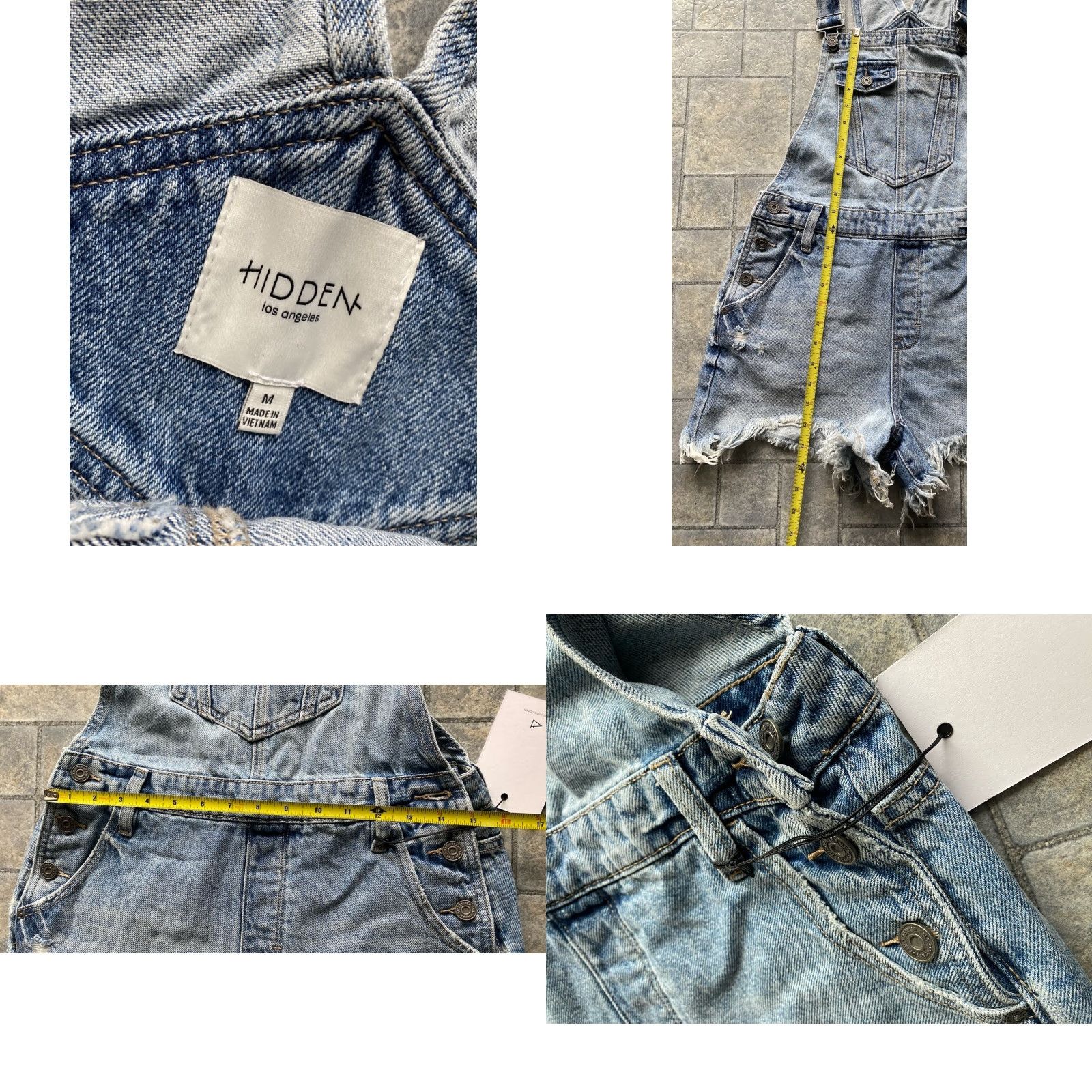Vintage VINTAGE Hidden Los Angeles Women’s Overalls Dylan Shortall M Blue One-Piece Sleeveless Women Size 32" / US 10 / IT 46 - 8 Thumbnail
