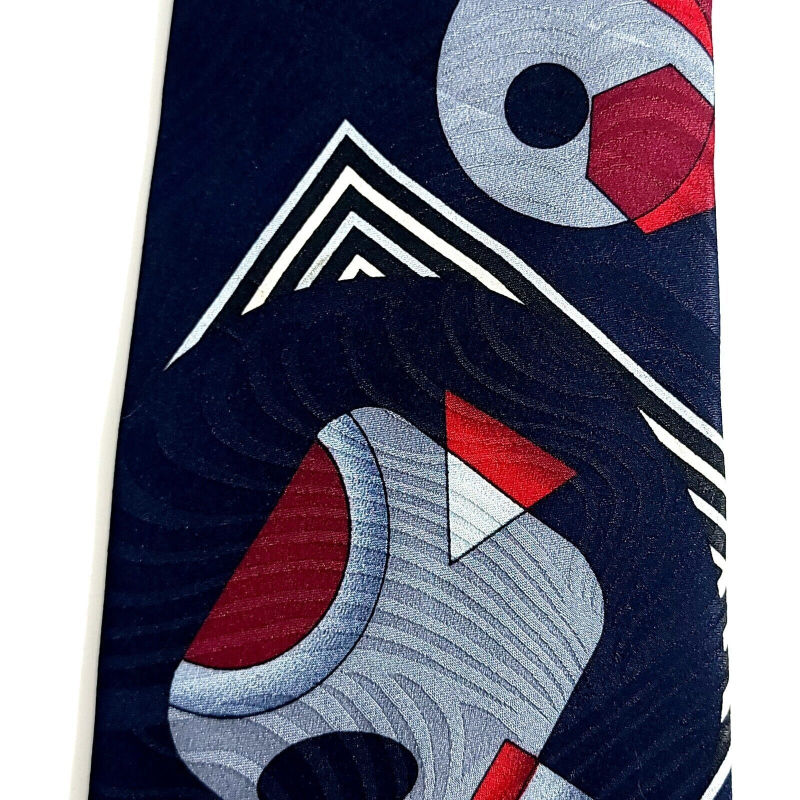 Carlo Palazzi Carlo Palazzi Studio Blue Red Abstract Jacquard Print Wide S Size ONE SIZE - 2 Thumbnail