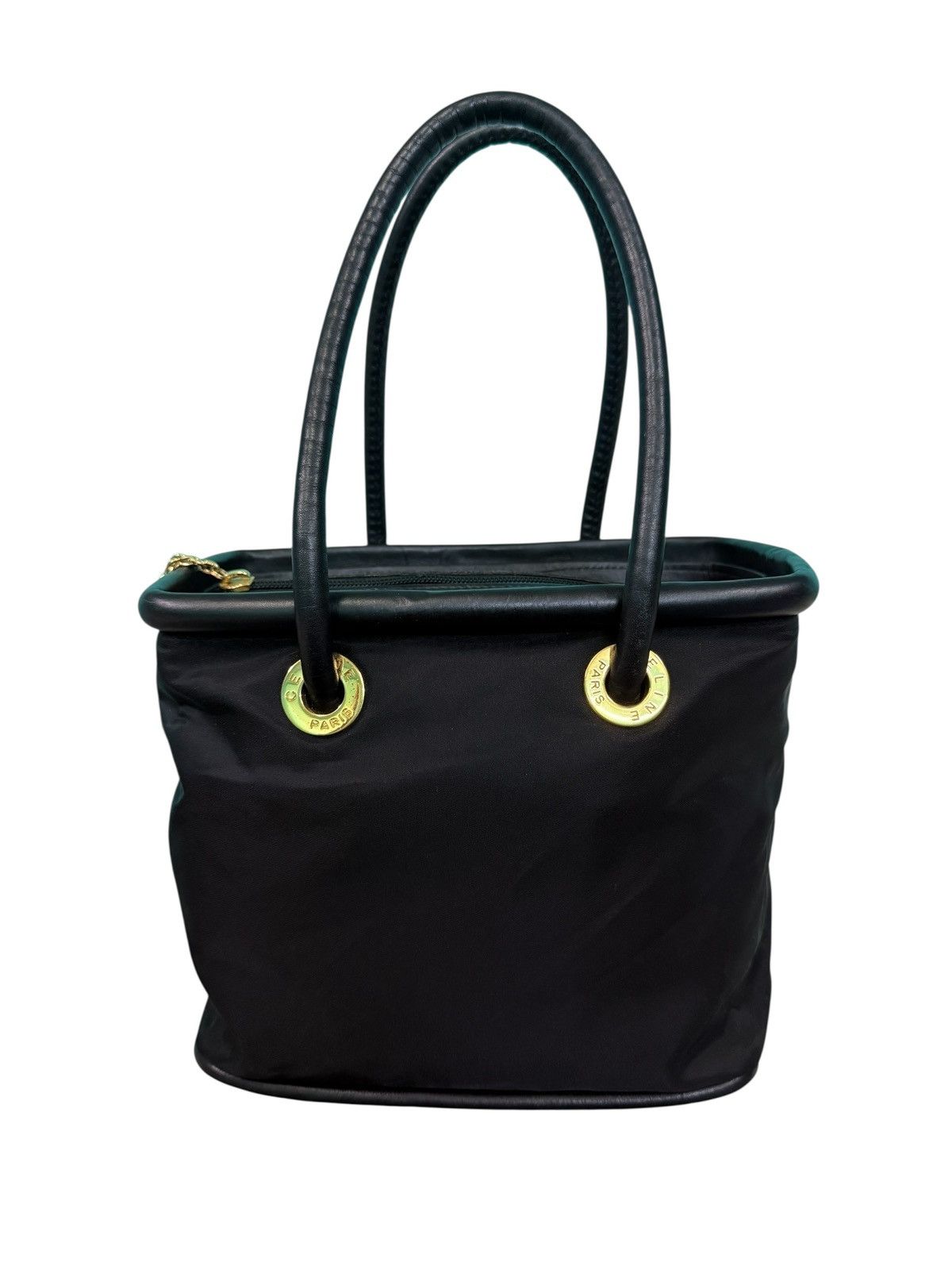 Celine RARE VINTAGE CELINE NYLON LEATHER HANDBAG Size ONE SIZE - 3 Thumbnail