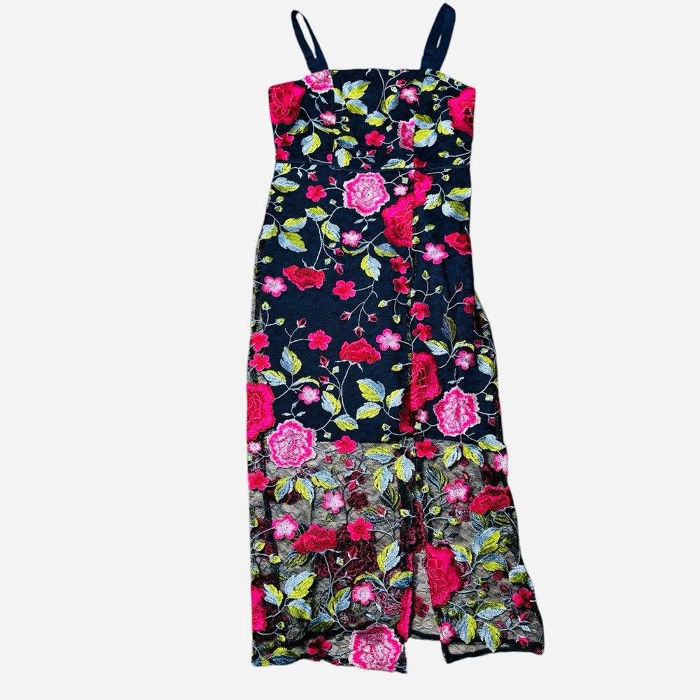 Sam Edelman NWT New $158 Sam Edelman Peony Embroidered Midi Dress Size Size XS / US 0-2 / IT 36-38 - 2 Thumbnail