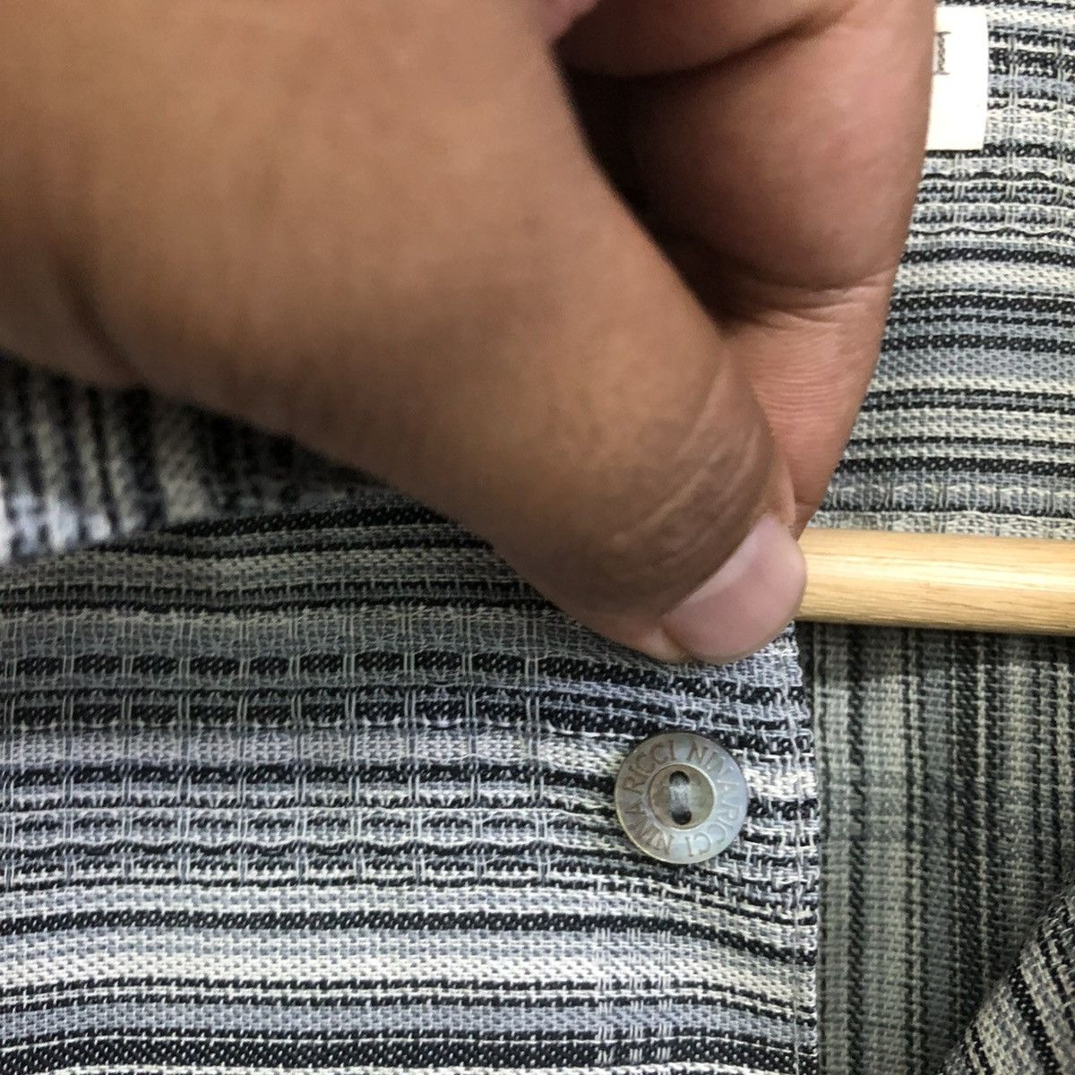 Nina Ricci VINTAGE NINA RICCI MONSIEUR WOOL STRIPE BUTTON SHIRT Size XXL / US 16-18 / IT 52-54 - 6 Thumbnail