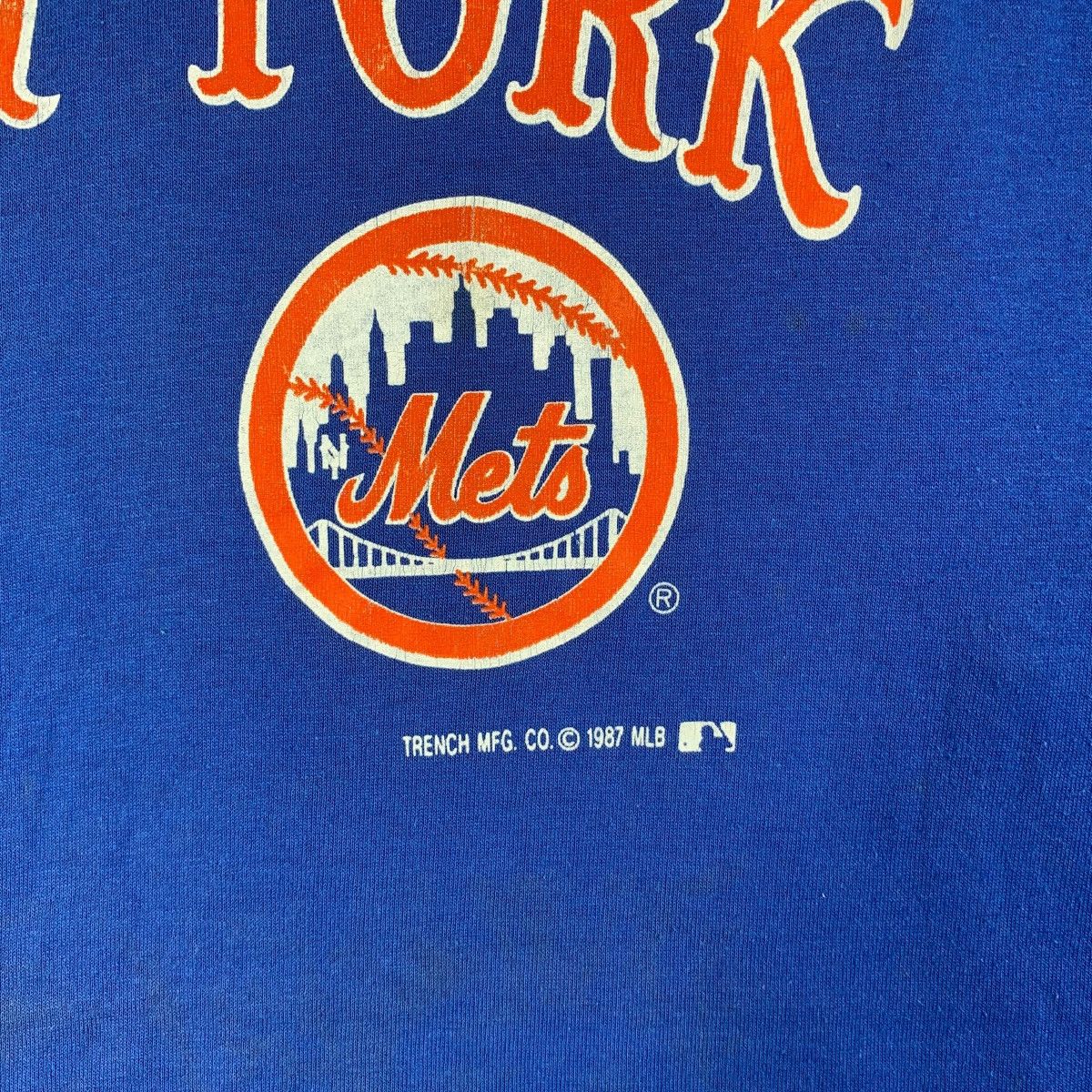 MLB Vintage 1987 MLB NEW YORK METS Baseball Trench Tee Shirt Top Size US S / EU 44-46 / 1 - 5 Thumbnail