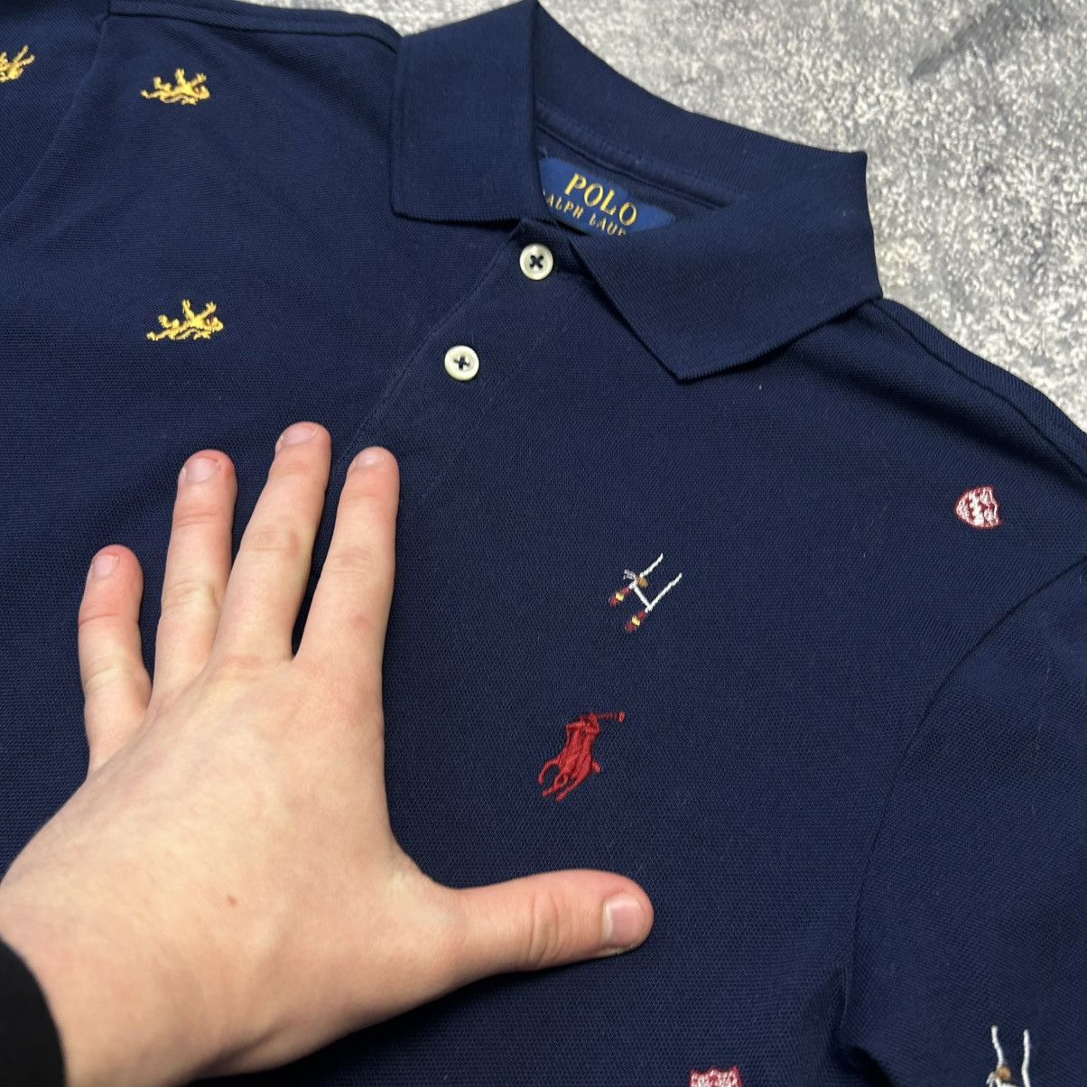 Polo Ralph Lauren Mens Polo Ralph Lauren Monogrammed y2k opium polo Size US XS / EU 42 / 0 - 3 Thumbnail