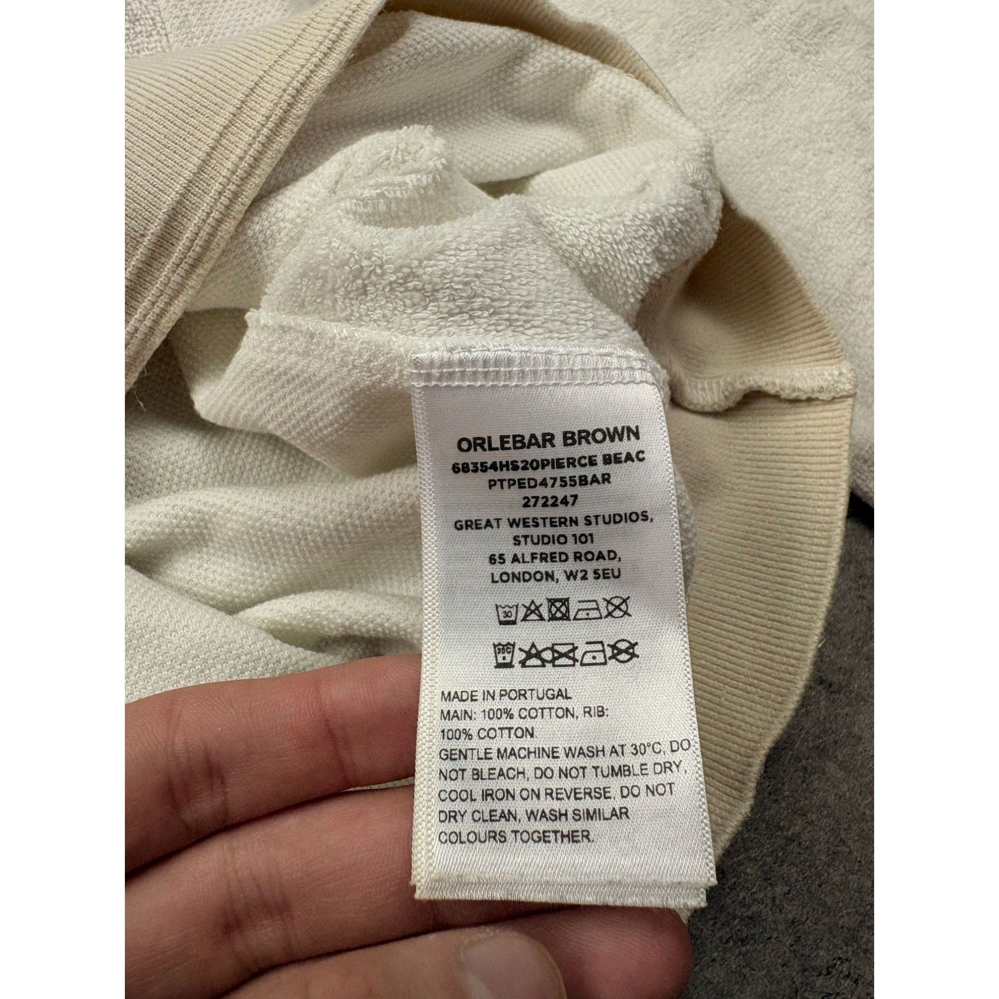 Orlebar Brown ORLEBAR BROWN Cream Terry Cloth Sweatshirt Size M Made in Po Size US M / EU 48-50 / 2 - 9 Thumbnail