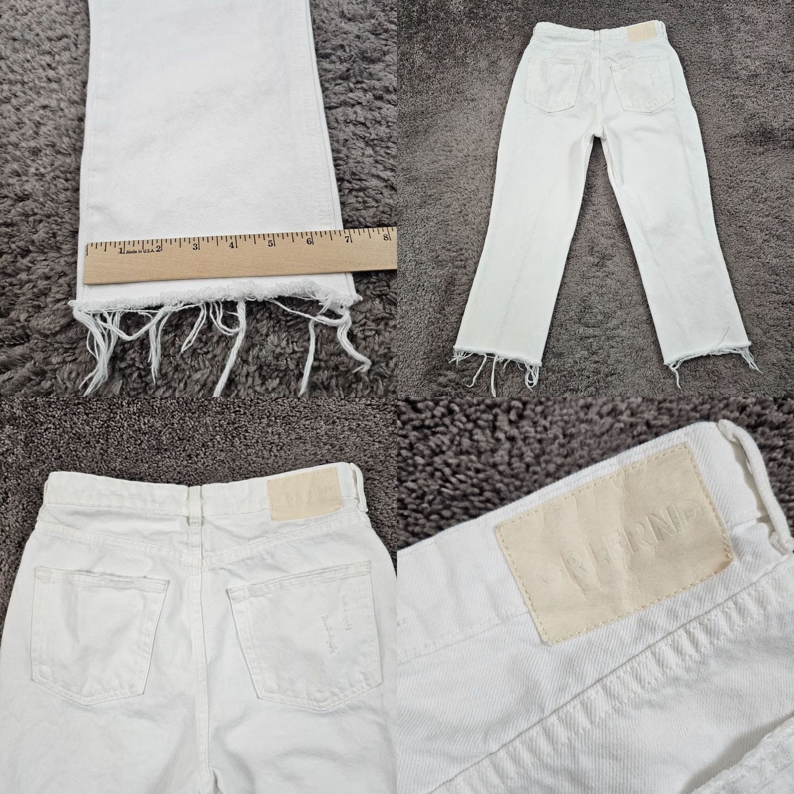 GRLFRND VINTAGE Grlfrnd Jeans Womens 28 White High Rise Straight Crop Denim 22in Inseam USA Karolina Size 28" / US 6 / IT 42 - 8 Thumbnail