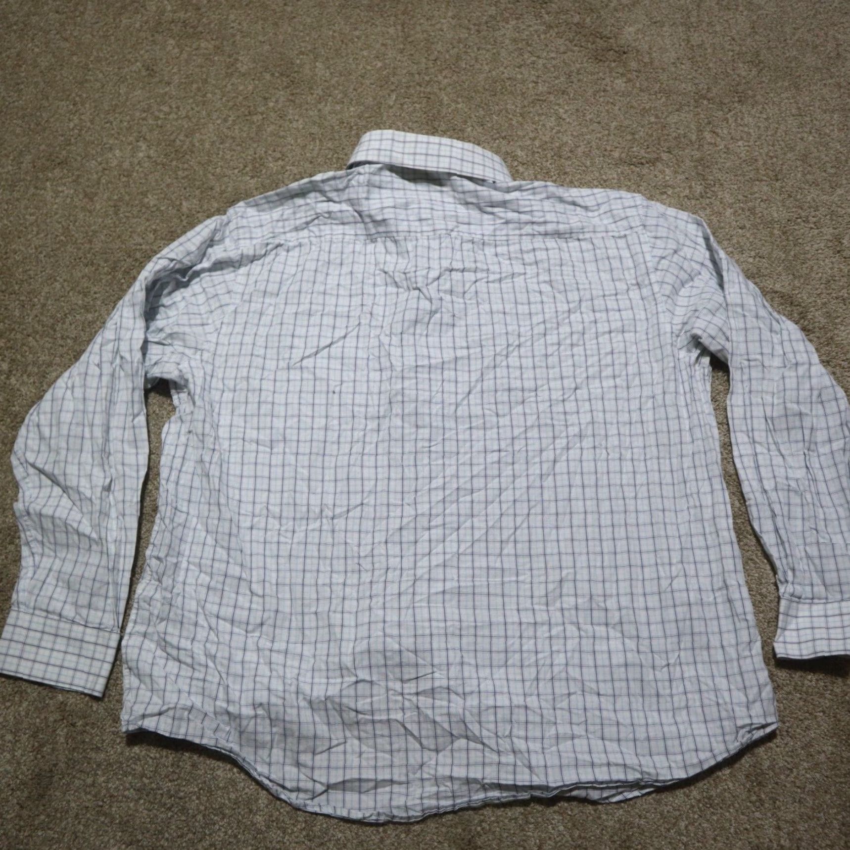George George Shirt Adult XL Multicolor Blue Checkered Long Sleeve Button-Up Pocket Mens Size US XL / EU 56 / 4 - 8 Thumbnail