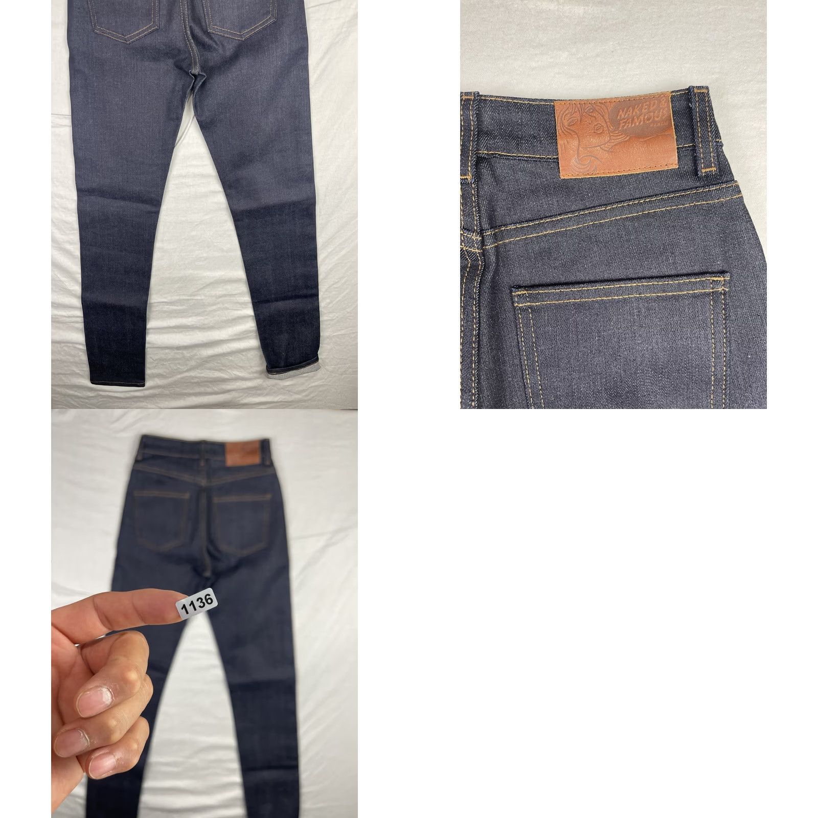 Vintage Naked & Famous Jeans Womens 25x32 Inseam High Skinny Nightshade Stretch Selvedge Jeans Size 42" / US 20 - 9 Thumbnail