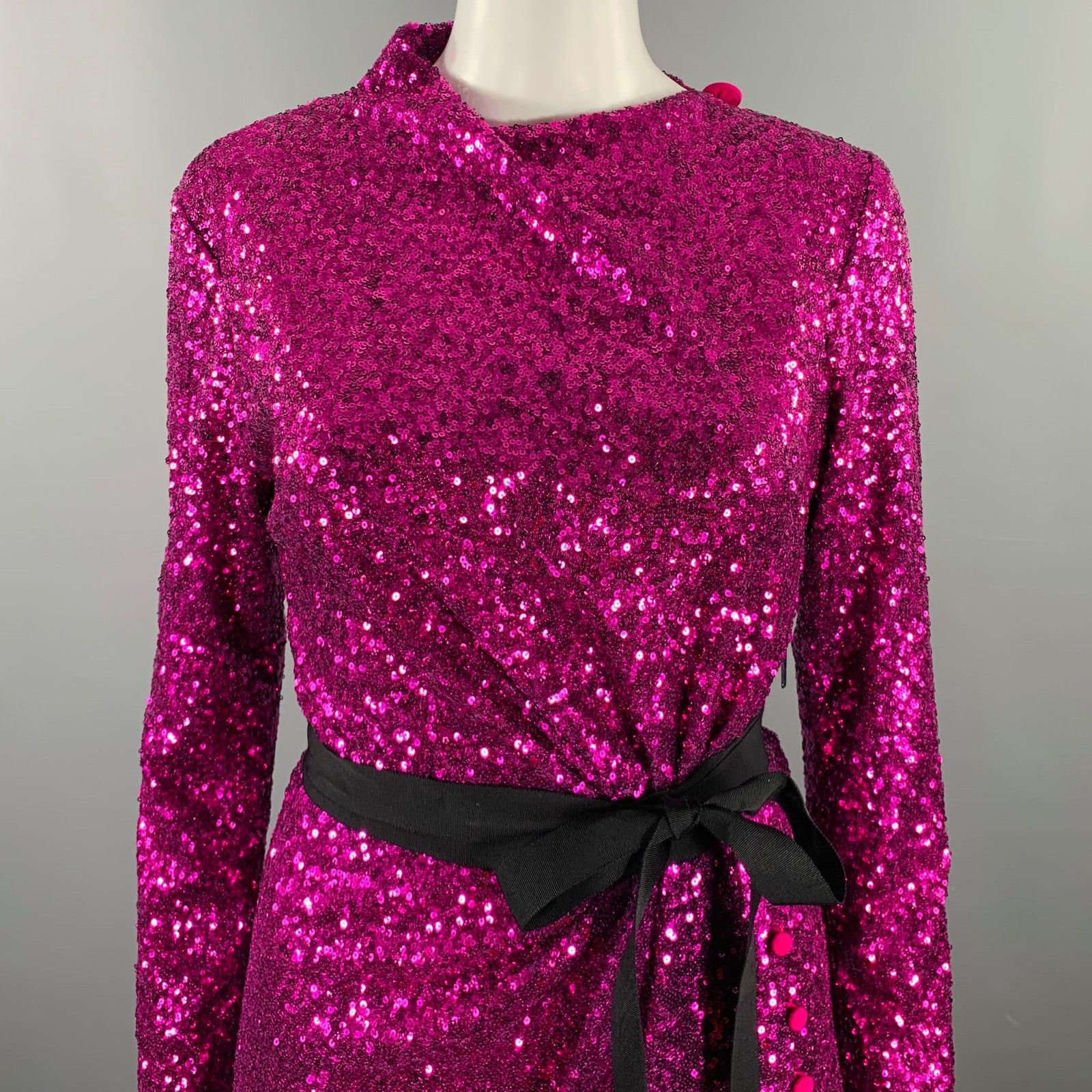 Prabal Gurung Size 6 Purple Polyester Sequined Open Back Dress Size M / US 6-8 / IT 42-44 - 2 Thumbnail