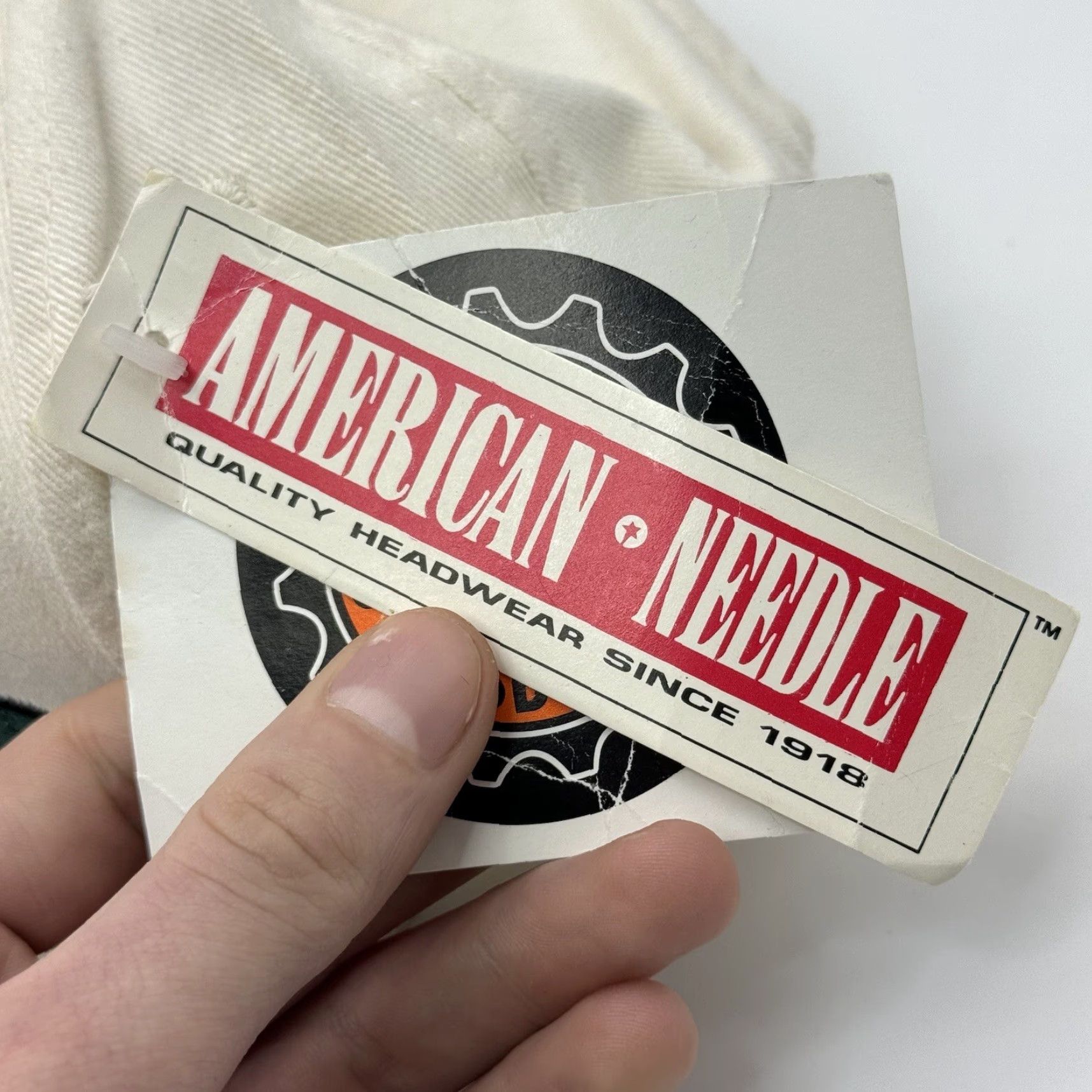 American Needle VINTAGE American Needle Harley Davidson Motorcycle Baseball Cap Unisex Adults One Size Cream/Taupe 90s Motorcycle Theme Adjustable Lightweight Size ONE SIZE - 6 Thumbnail
