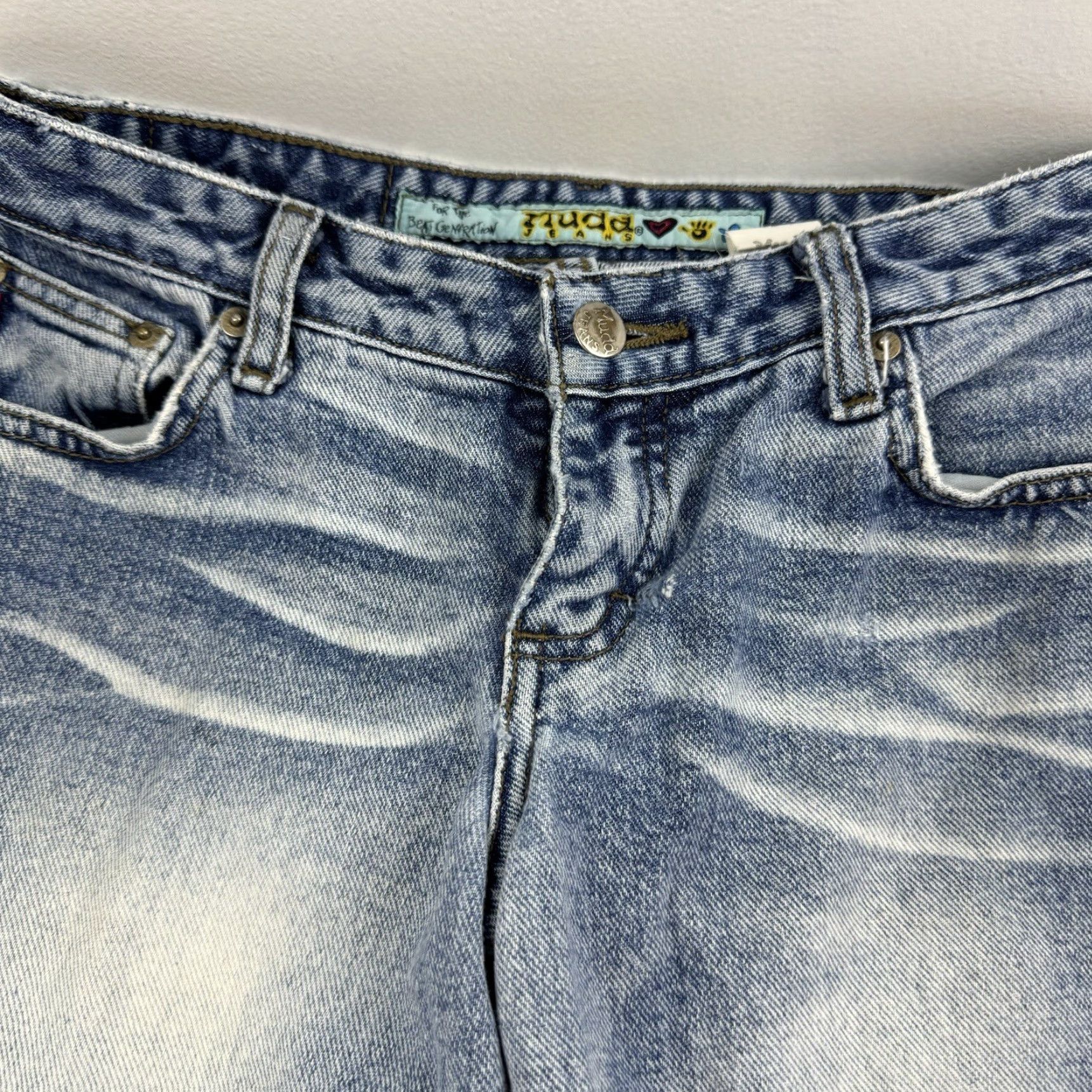Vintage VINTAGE Mudd Jeans Womens Flare Hipster 5 Blue Low Rise 28" Waist 27.5" Inseam Womens Jeans Size 27" / US 4 / IT 40 - 3 Thumbnail