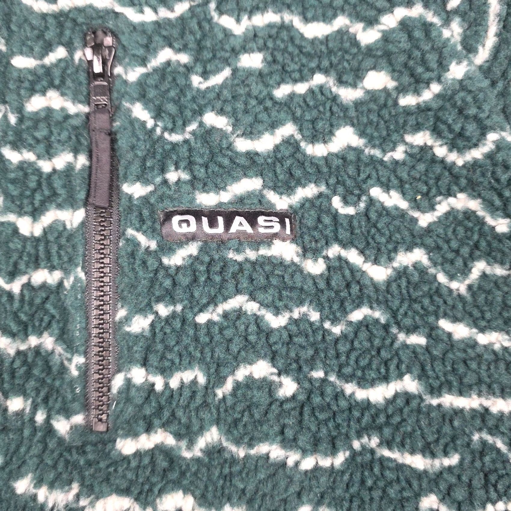Vintage Quasi Skate Fleece Jacket Men Medium Green Abstract Skater Full Zip Jacket Regular Size US M / EU 48-50 / 2 - 5 Thumbnail