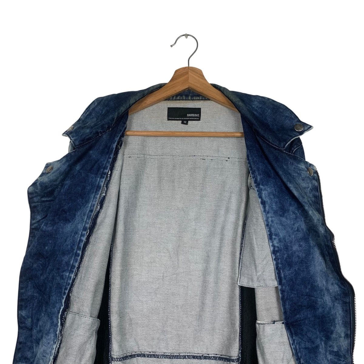 Japanese Brand ABORDAGE Acid Wash Double Collar Jacket #1801-C16 Size US M / EU 48-50 / 2 - 11 Thumbnail