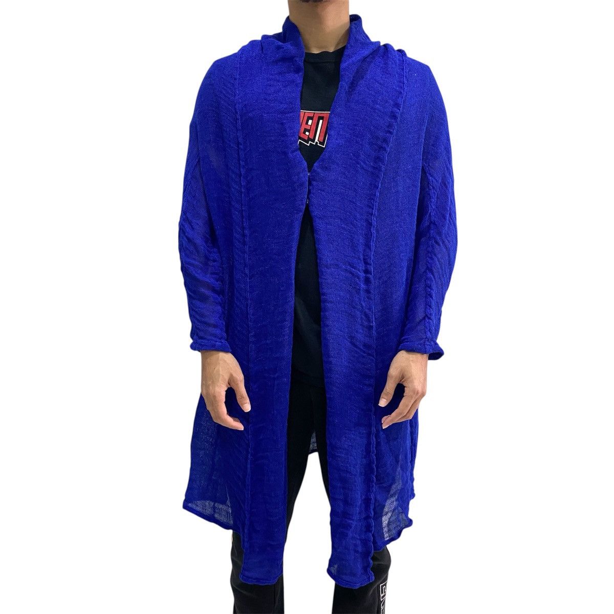 Yohji Yamamoto Y’s Yohji Yamamoto Royal Blue Longline Hooded Cardigan Size M / US 6-8 / IT 42-44 - 2 Thumbnail