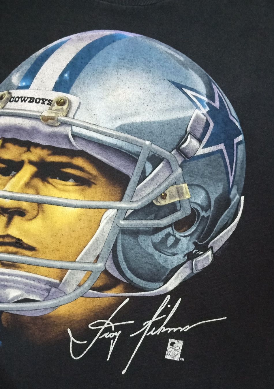 NFL × Salem Sportswear × Vintage Vintage 90s NFL Dallas Cowboys Troy Aikman T-shirt Size US XXL / EU 58 / 5 - 5 Thumbnail