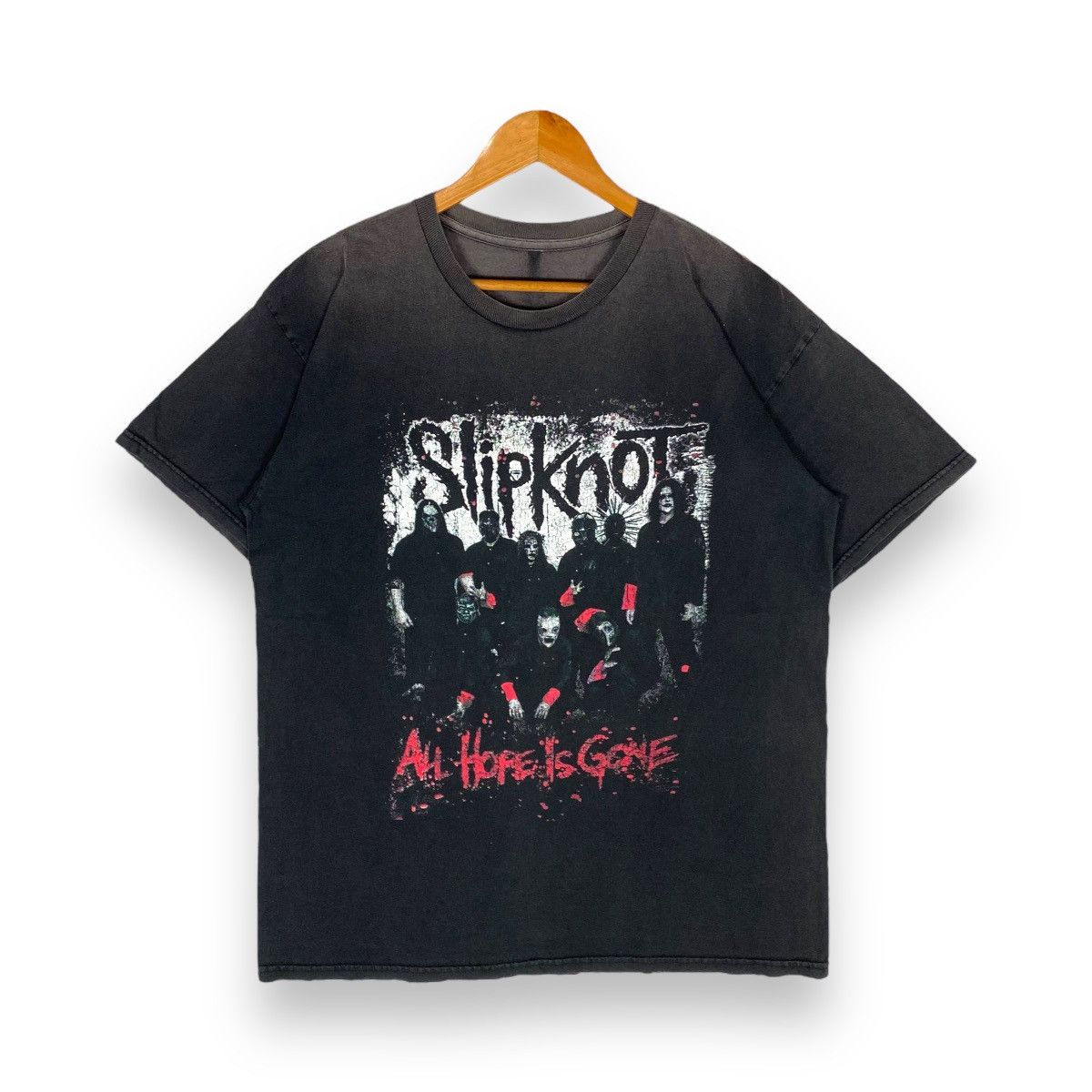 image of Band Tees x Slipknot Vintage Sunfaded Slipknot All Hope Is Gone Band Tee in Black (Size Large)