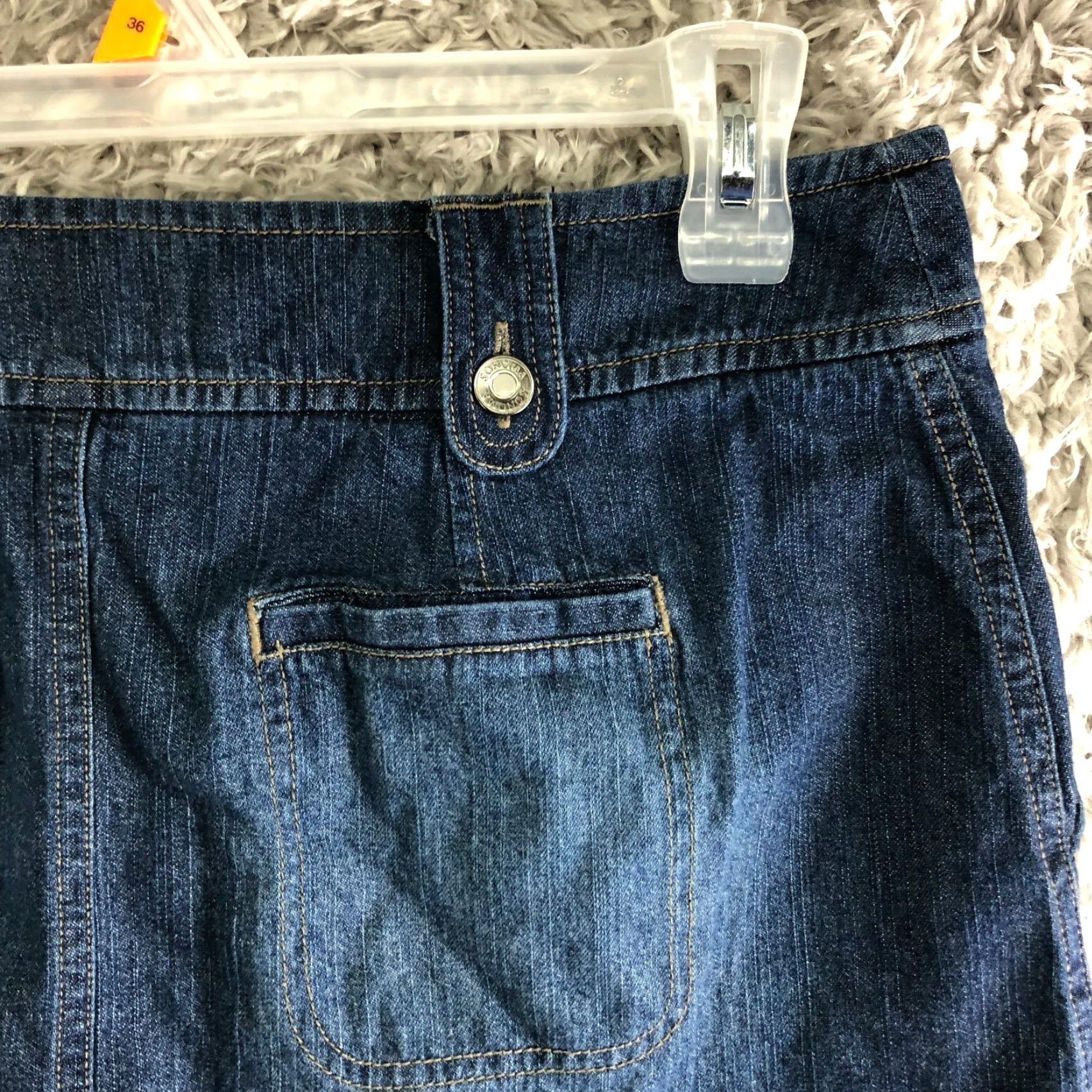 Denime Sonoma Blue Jean Skirt Womens Size 10 Midi Mini Denim 32" Waist Medium Wash Cotton Size 32" / US 10 / IT 46 - 5 Thumbnail