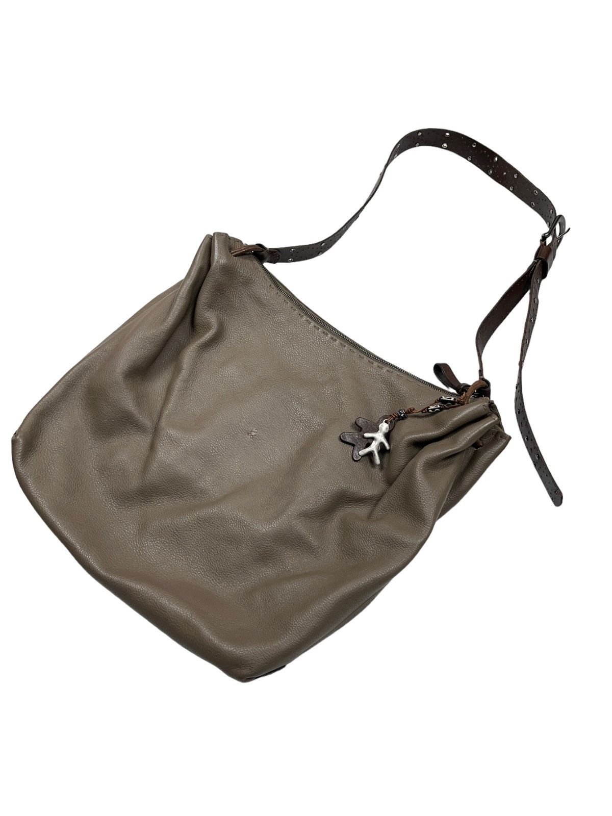 image of Genuine Leather x Henry Beguelin Leather Crossbody Shoulder Bag Italy in Brown, Women's