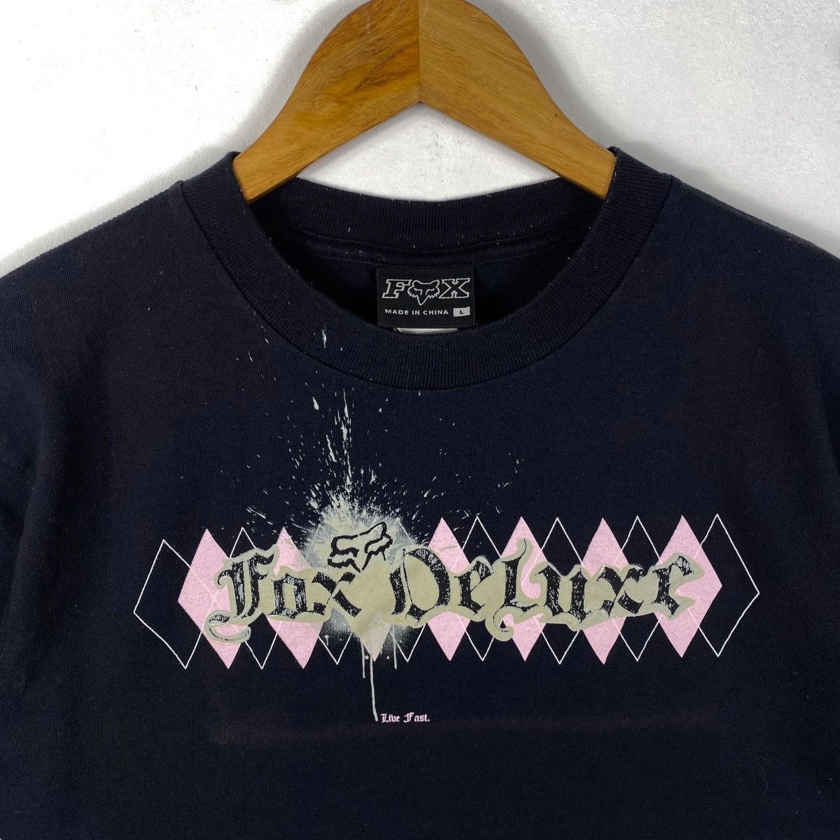 Fox Racing Vintage FOX RACING Fox Deluxe Live Fast Graphic Tee Shirt Size US L / EU 52-54 / 3 - 2 Thumbnail