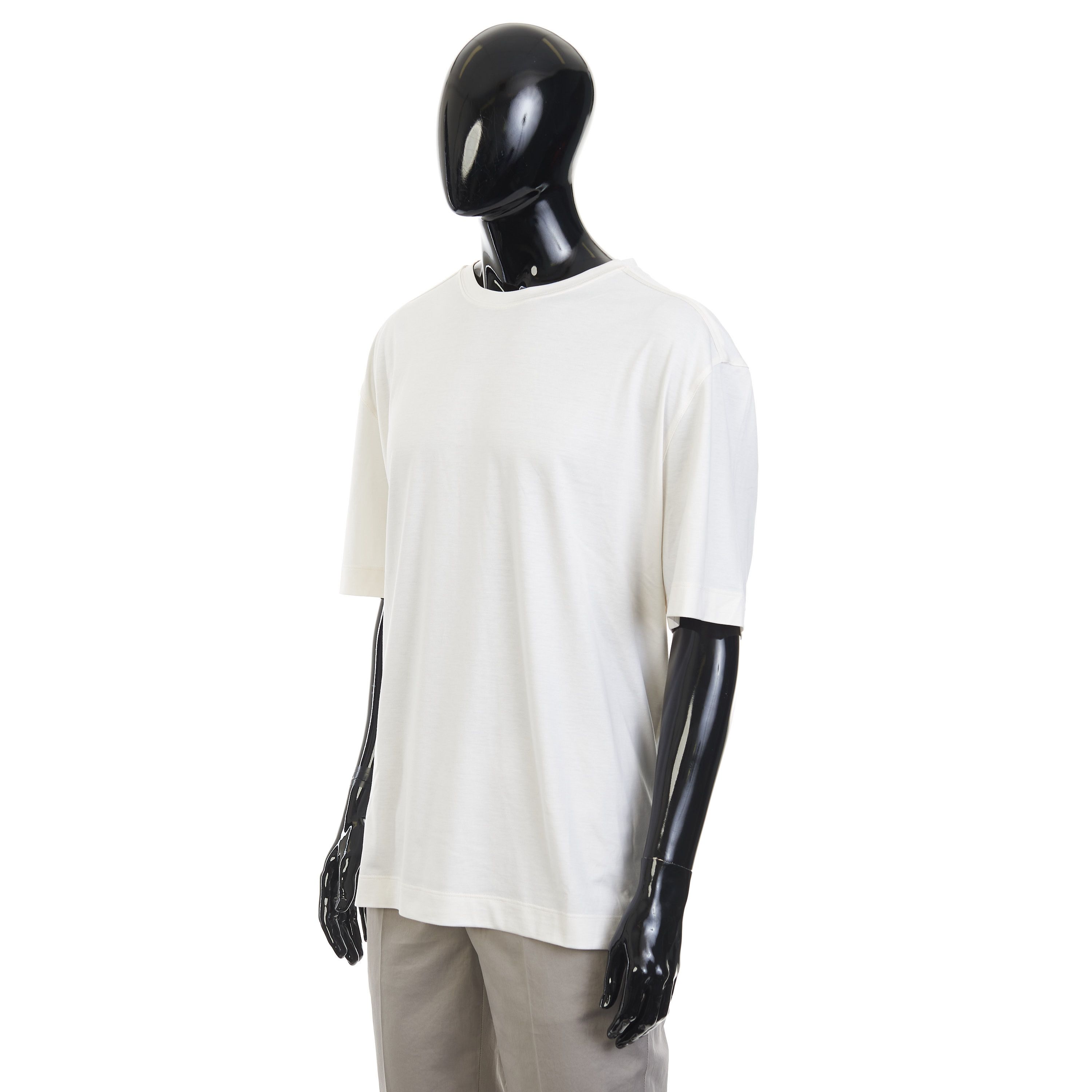Ermenegildo Zegna White Silk & Cotton Crewneck Tshirt 3XL Size US XXL / EU 58 / 5 - 2 Thumbnail