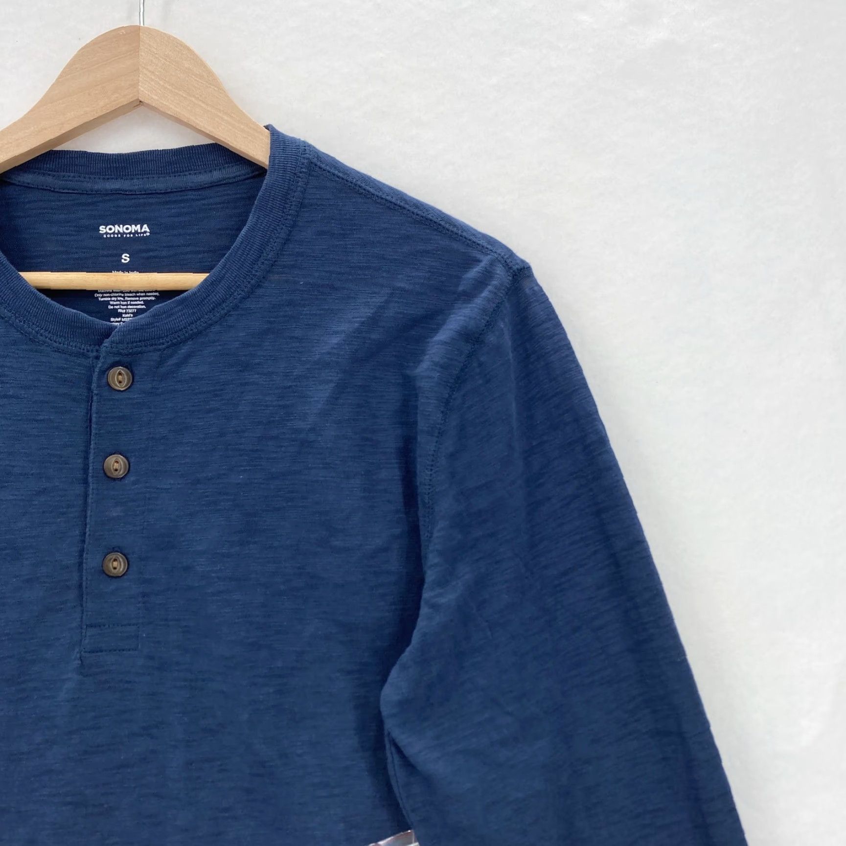Vintage Sonoma Henley Shirt Mens Small Long Sleeve Preppy Button Pullover Casual NWOT Blue Size US S / EU 44-46 / 1 - 2 Thumbnail