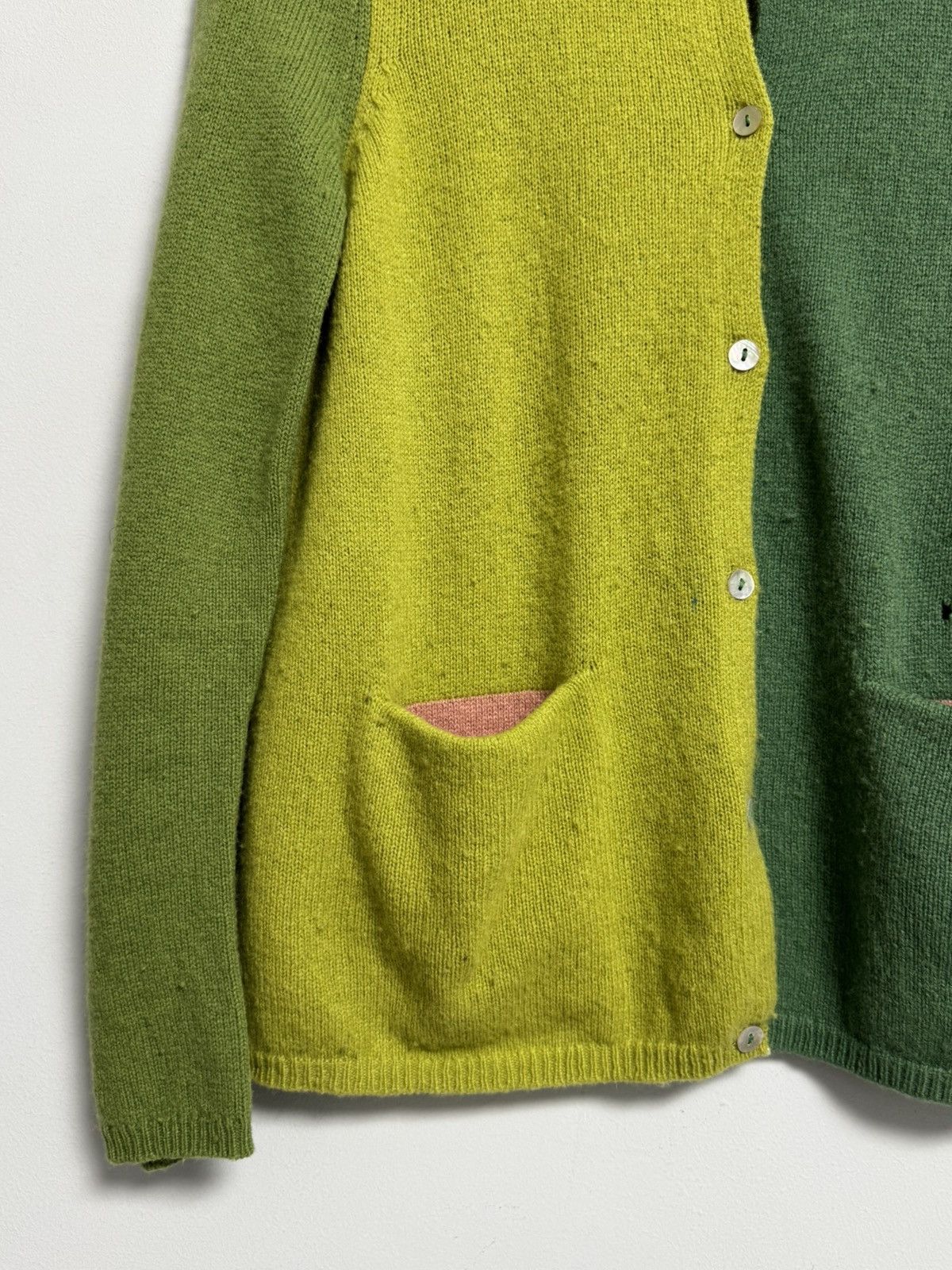 Gudrun Sjoden Gudrun Sjoden Wool Green Patchwork Sweater Women's Cardigan Size M / US 6-8 / IT 42-44 - 4 Thumbnail