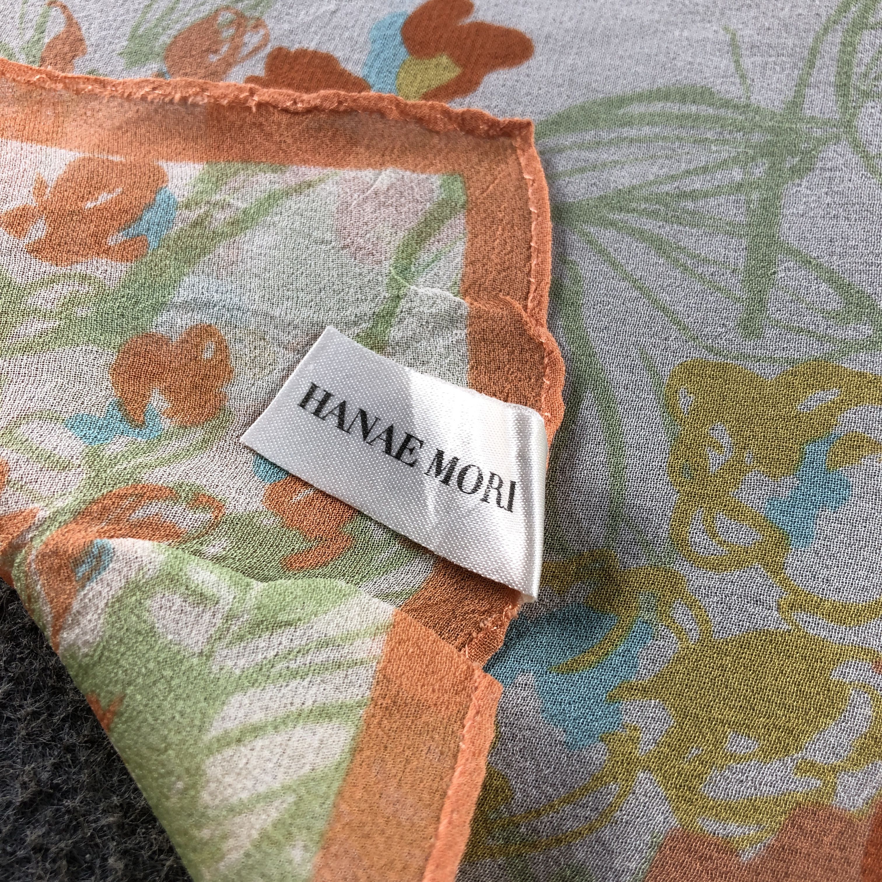 Hanae Mori Hanae Mori Floral Silk Scarf M1367 Size ONE SIZE - 5 Thumbnail