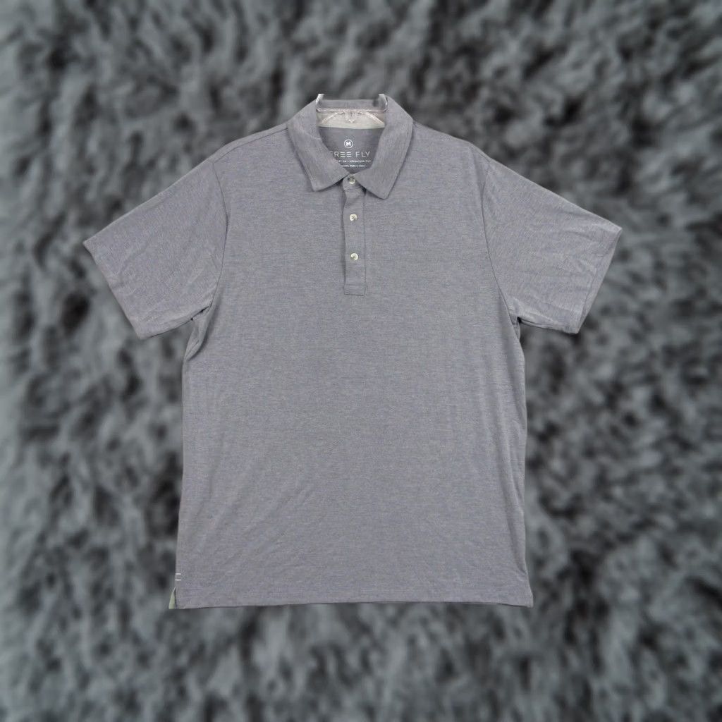 Vintage Free Fly Polo Shirt Mens Medium Gray Bamboo Blend Stretch Performance Casual Size US M / EU 48-50 / 2 - 1 Thumbnail