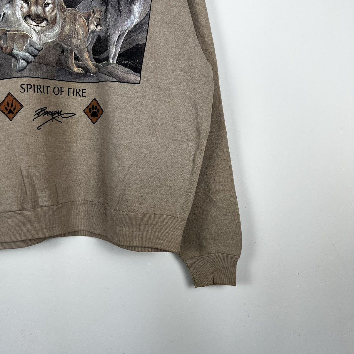 Vintage Vintage Oneita Wolf Big Printed Sweatshirt Jumper Crewneck Size US XL / EU 56 / 4 - 6 Thumbnail
