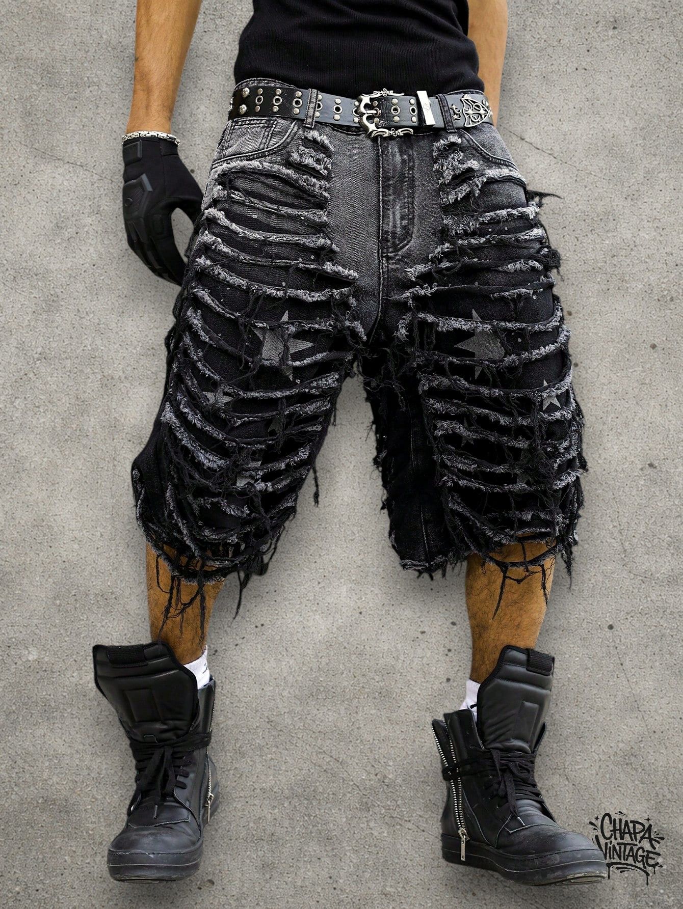 Japanese Brand Ripped opium goth shorts Size US 32 / EU 48 - 1 Thumbnail