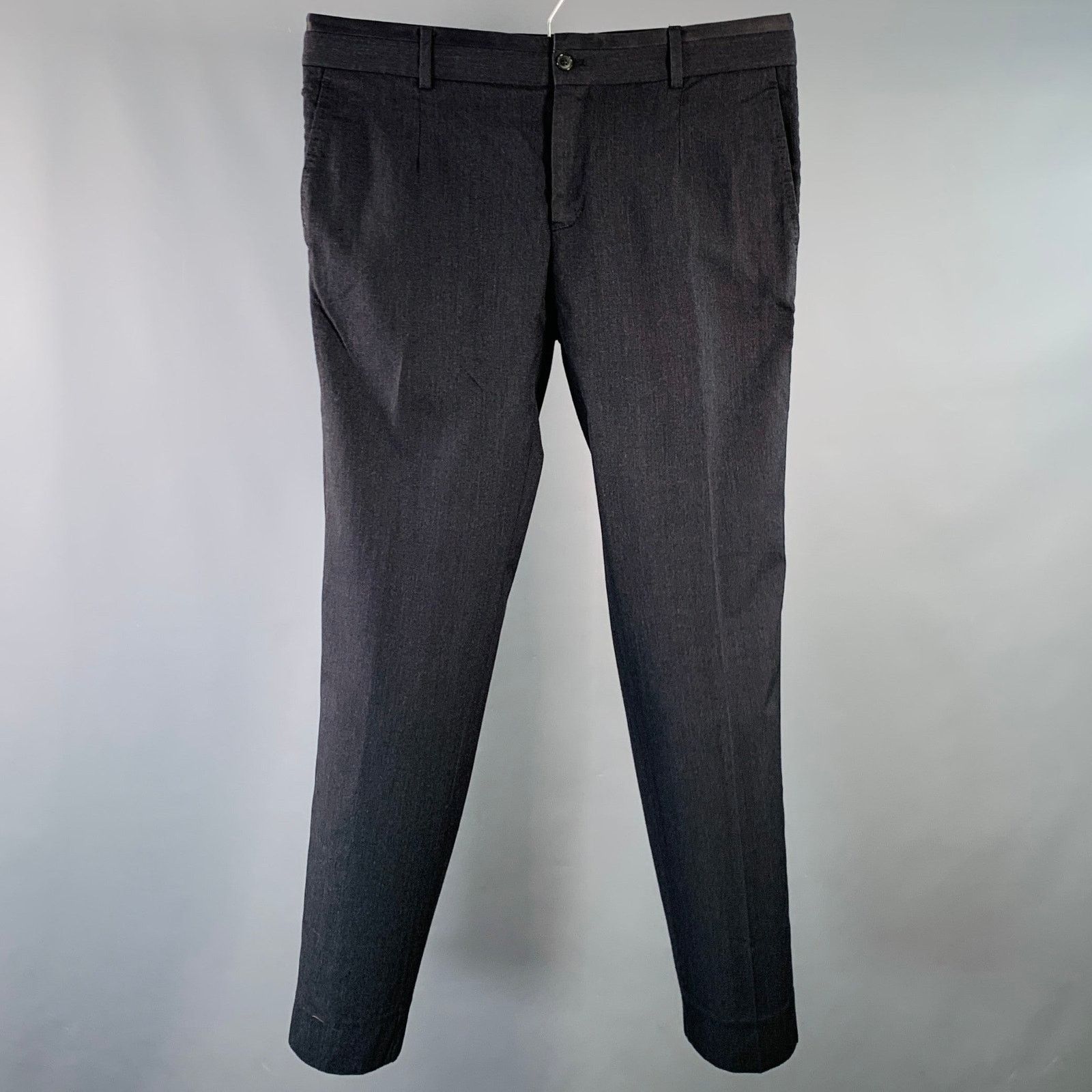 Dolce & Gabbana Size 34 Charcoal Wool Blend Zip Fly Dress Pants Size US 34 / EU 50 - 1 Thumbnail