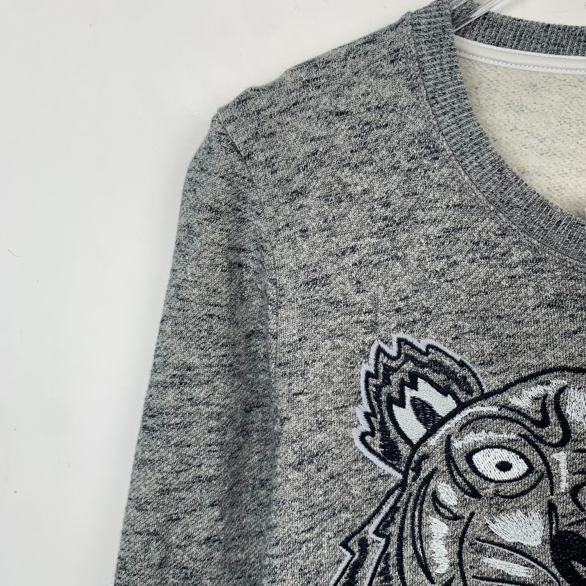 Kenzo Kenzo Grey Tiger Head Embroidered Knit Long-Sleeve Dress (Si Size ONE SIZE - 7 Thumbnail