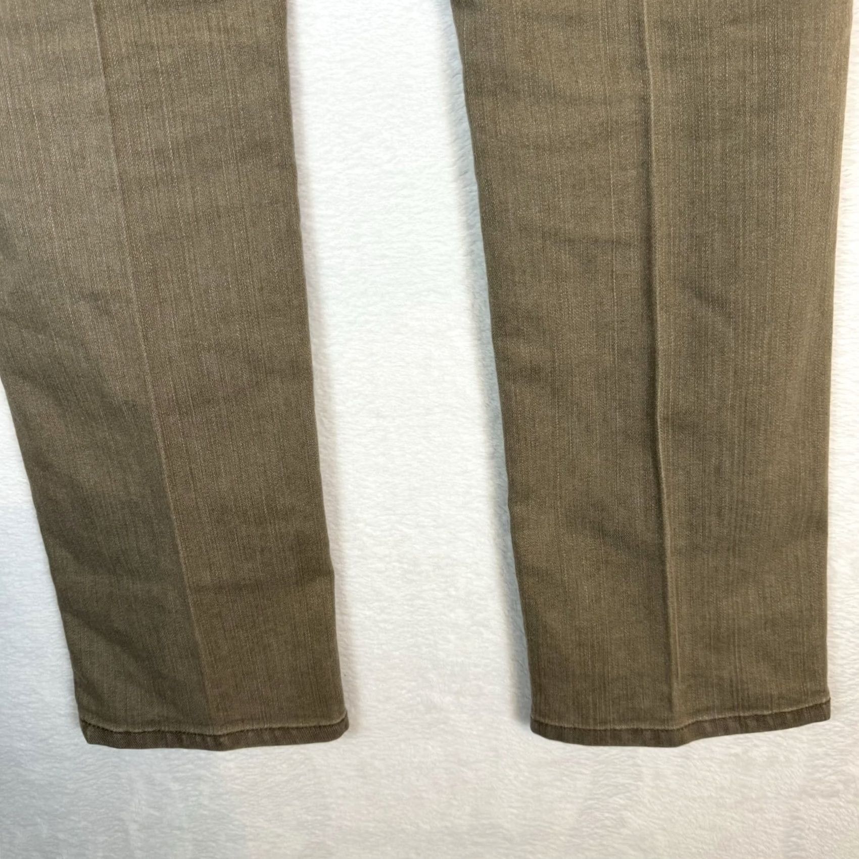 Vintage Chico's Platinum Jeans Women's XS Tan Stretch Whiskered Straight Leg Denim Size 26" / US 2 / IT 38 - 5 Thumbnail