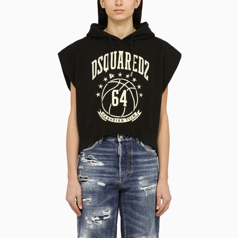 Dsquared2 o1d2blof0824 Cotton Logo Sweatshirt in Black Size M / US 6-8 / IT 42-44 - 1 Thumbnail