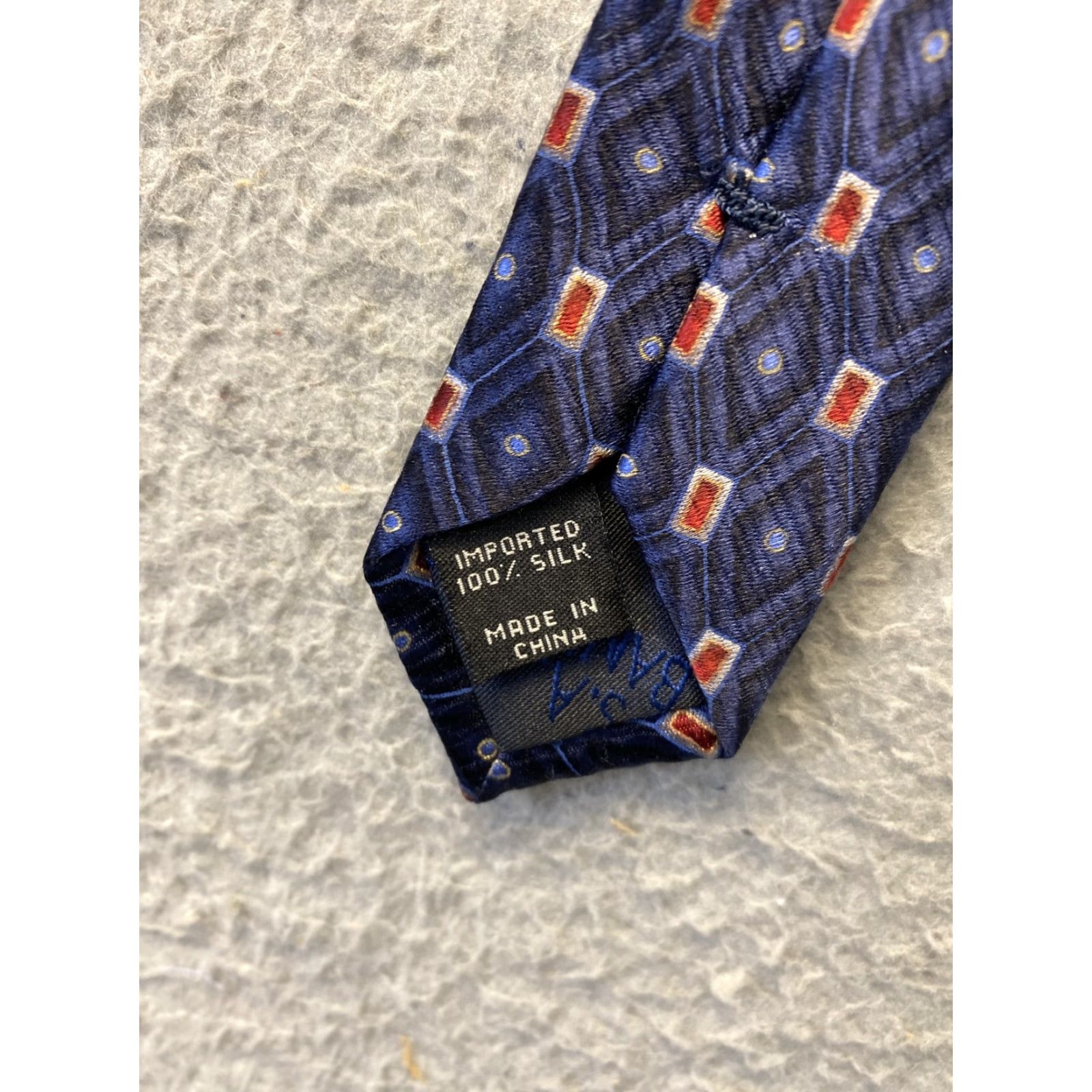 Jos. A. Bank Joseph A. Bank Men's Silk Textured 57" Tie Blue Red Formal Designer Accessories Size ONE SIZE - 3 Thumbnail