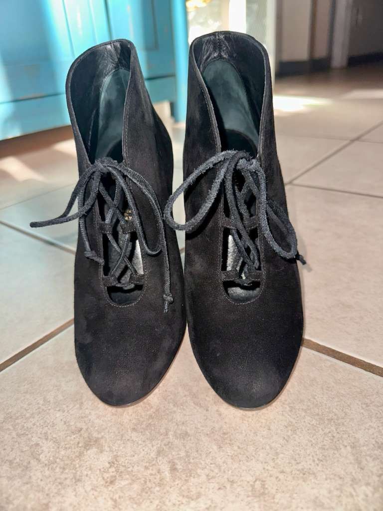 Other DEIMILLE black suede ankle booties Size US 6.5 / IT 36.5 - 2 Thumbnail