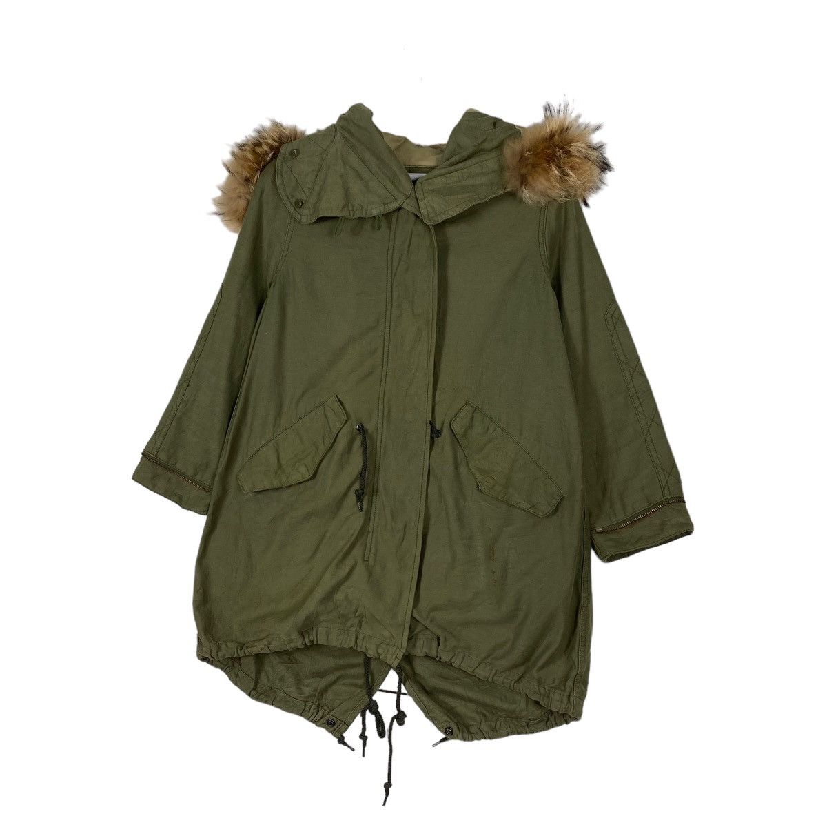 ADAM ET ROPE × Japanese Brand 1990 Adam et Rope Fishtail Parka Long Jacket Fur Hoodie Size US M / EU 48-50 / 2 - 2 Thumbnail
