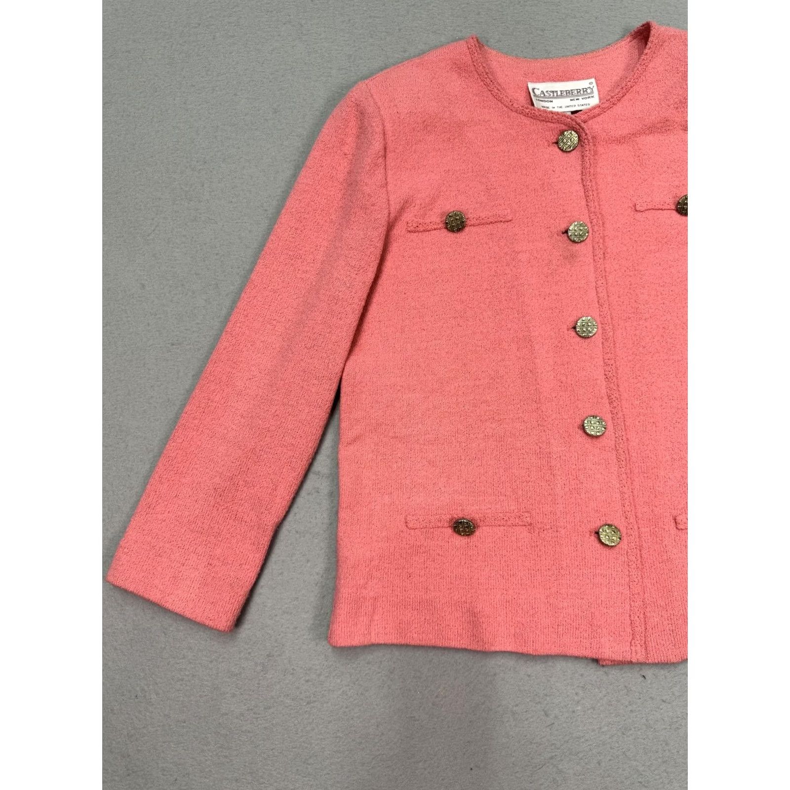 Pinko Vintage Castleberry Cardigan Pink Womens 14 Knit Button Front USA Size XL / US 12-14 / IT 48-50 - 3 Thumbnail