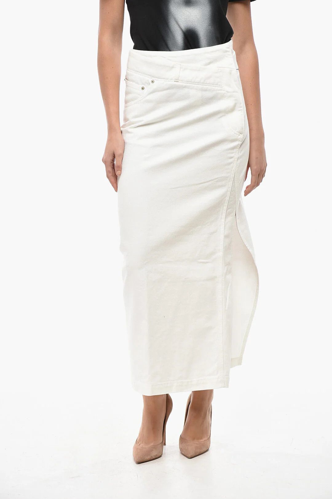 Loewe og1mm0426 Denim Skirt in White Size 26" / US 2 / IT 38 - 1 Thumbnail