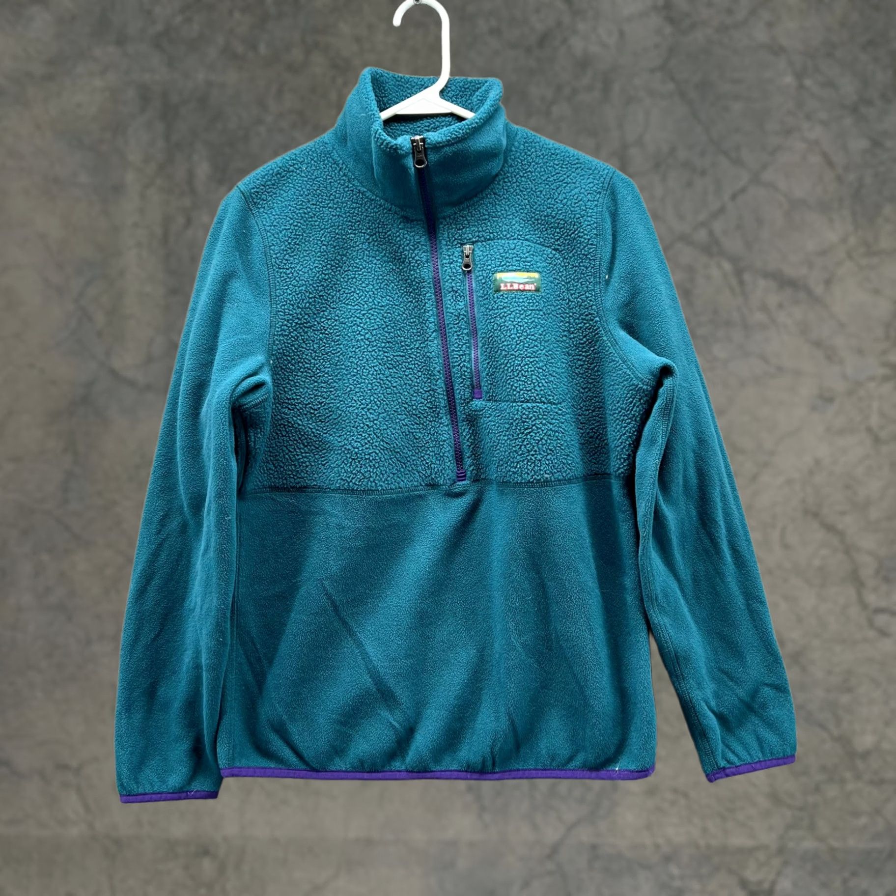 Vintage VINTAGE LL Bean Sweater Women Small Teal Blue 1/2 Zip Fleece Pullover Winter Holiday Shirts Mens Womens Size S / US 4 / IT 40 - 1 Thumbnail